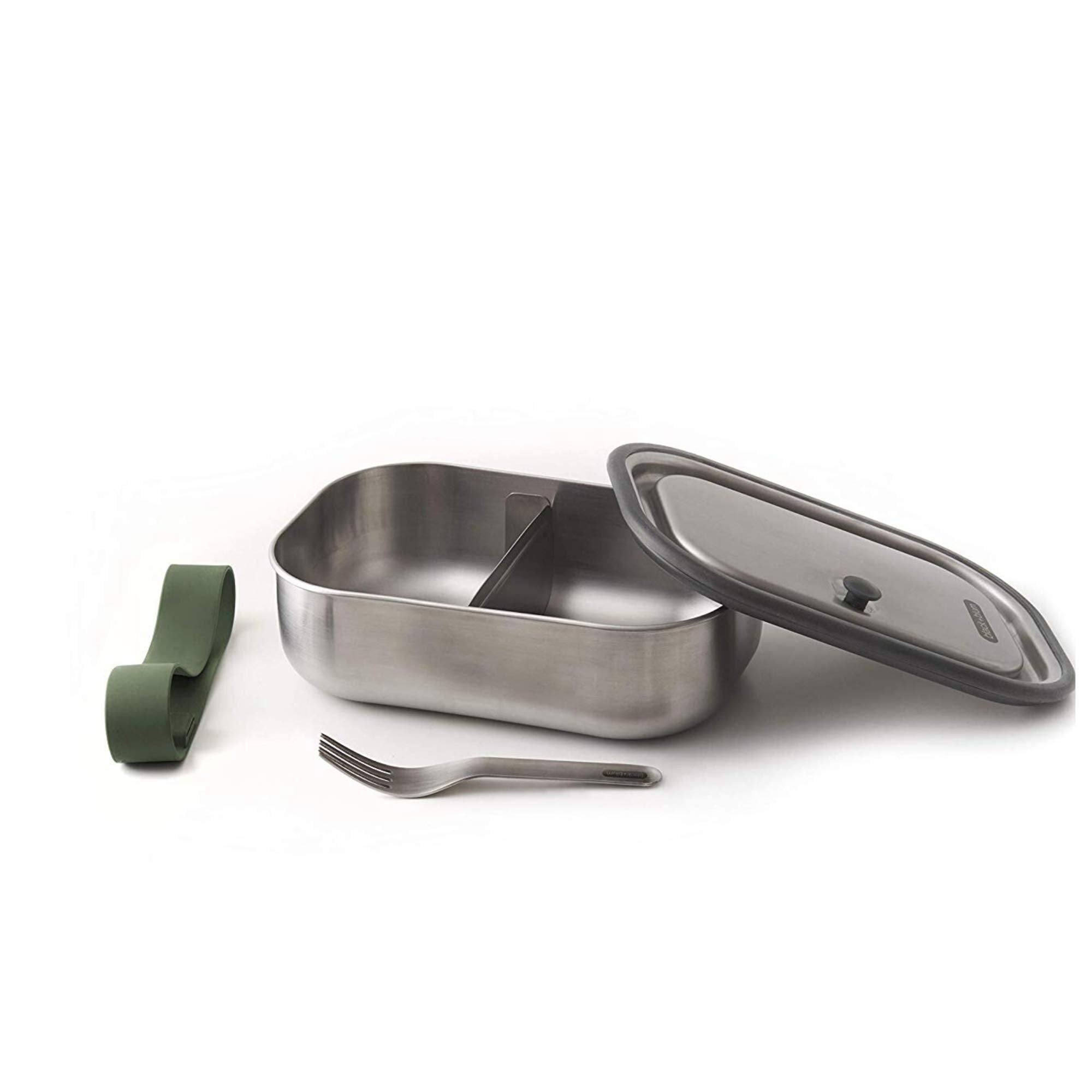 BLACK + BLUM Stainless Steel Lunch Box - Leak Proof 3-in-1 Bento Box with Divider | Olive 4