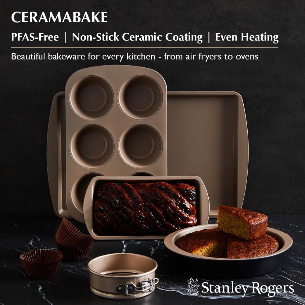 Stanley Rogers Ceramabake Healthy Non-Stick Ceramic Medium Loaf Pan | 23.5x13x6cm | Carbon Steel 8