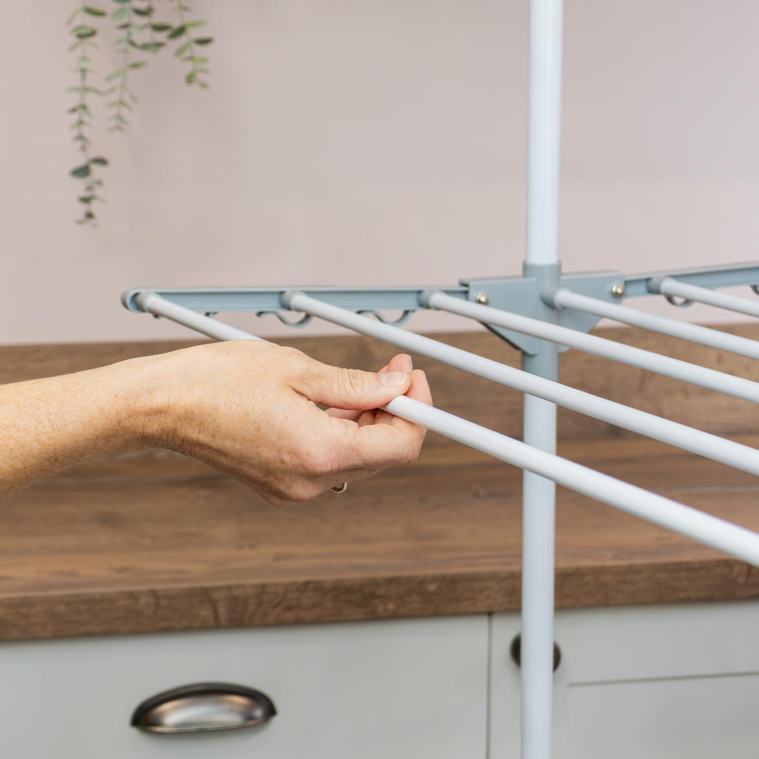 JVL 3 Tier Drying Rack - 21 Metres Drying Space | Foldable & Lightweight | White 5