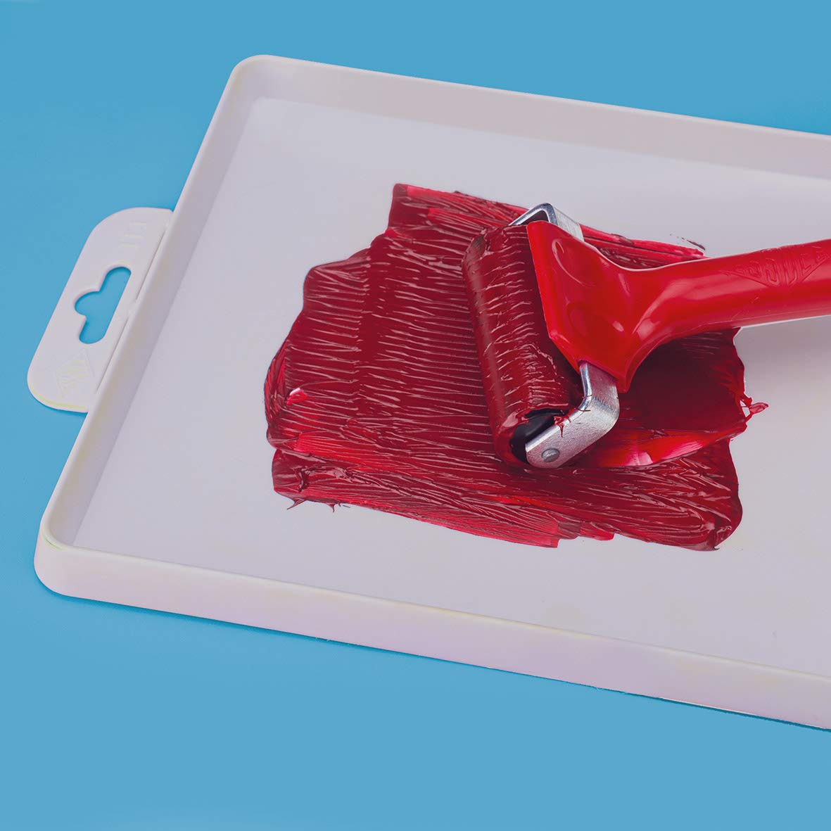 ESSDEE Relief Printing Ink Roller/Brayer - 100mm Red Plastic Roller | Machine-Ground Surface 5