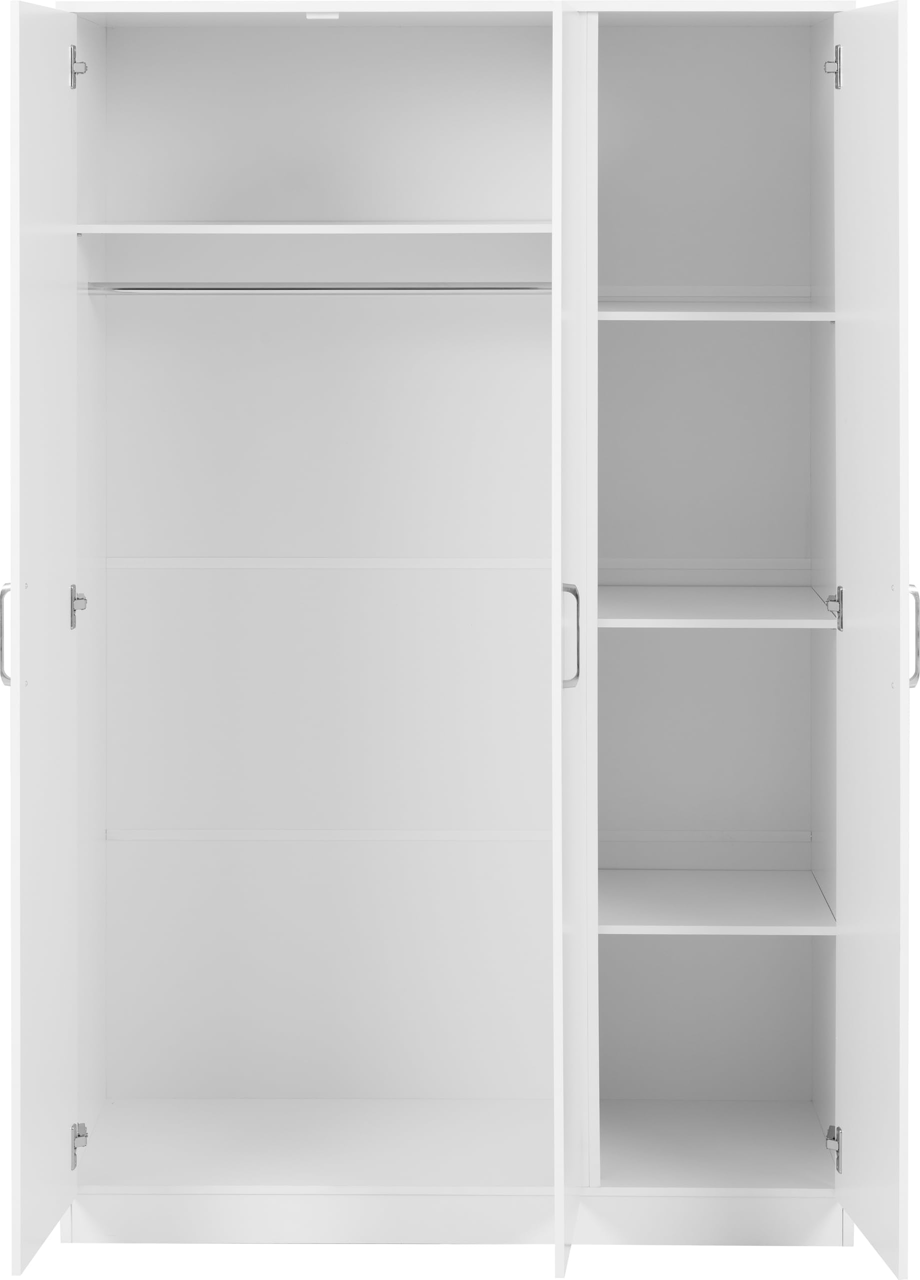 Seconique Dakota 3 Door Wardrobe - Engineered Wood | White Finish | Anti-Tipping Safety Feature 6