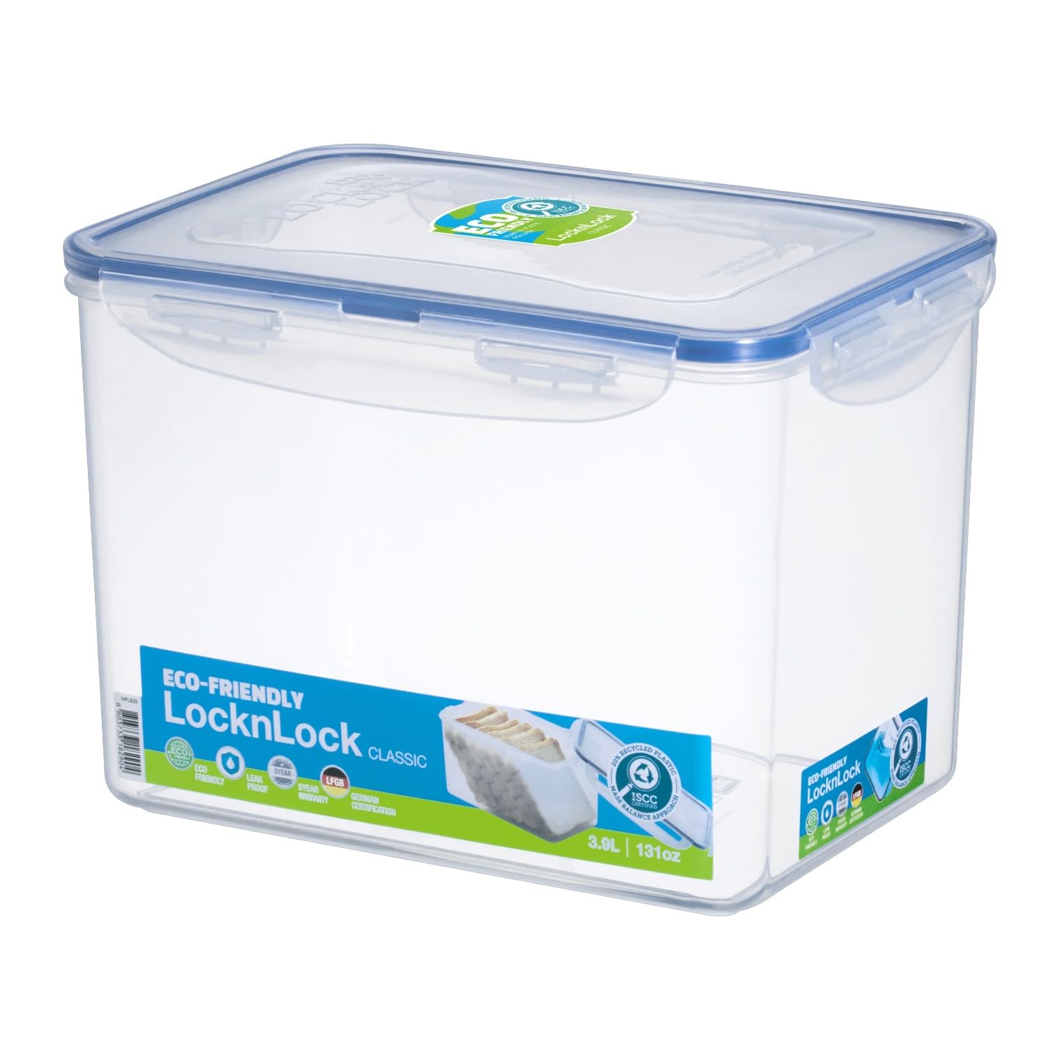 LocknLock Rectangular Food Storage Container - 3.9 Litres | Airtight & Leak Proof | BPA Free 1