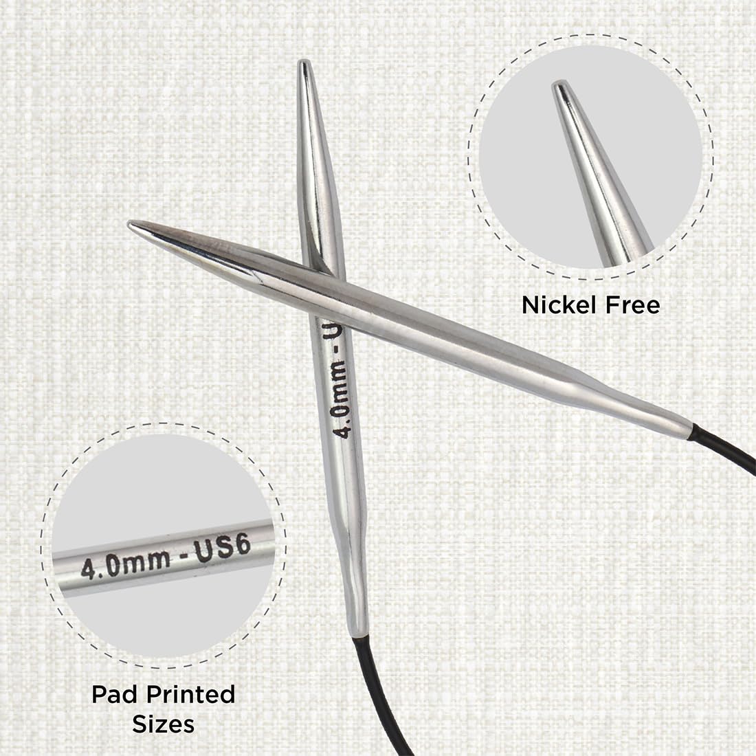 KnitPro Nova Fixed Circular Knitting Needles - 4.00mm | 25cm Length | Brass 2