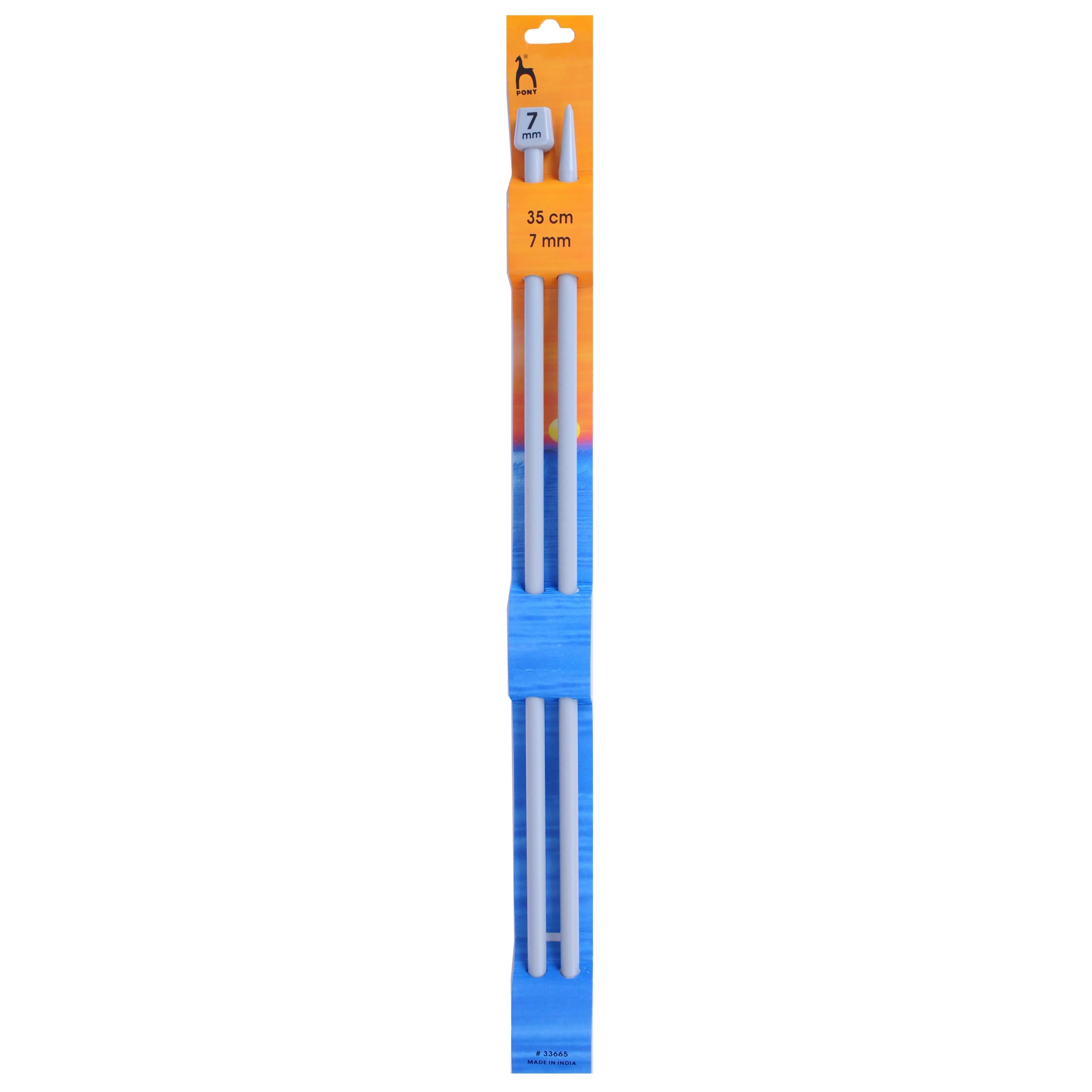 Pony Classic Knitting Needles - Single Ended | 12.00mm Diameter | 35cm Length | Multicolor Plastic 5