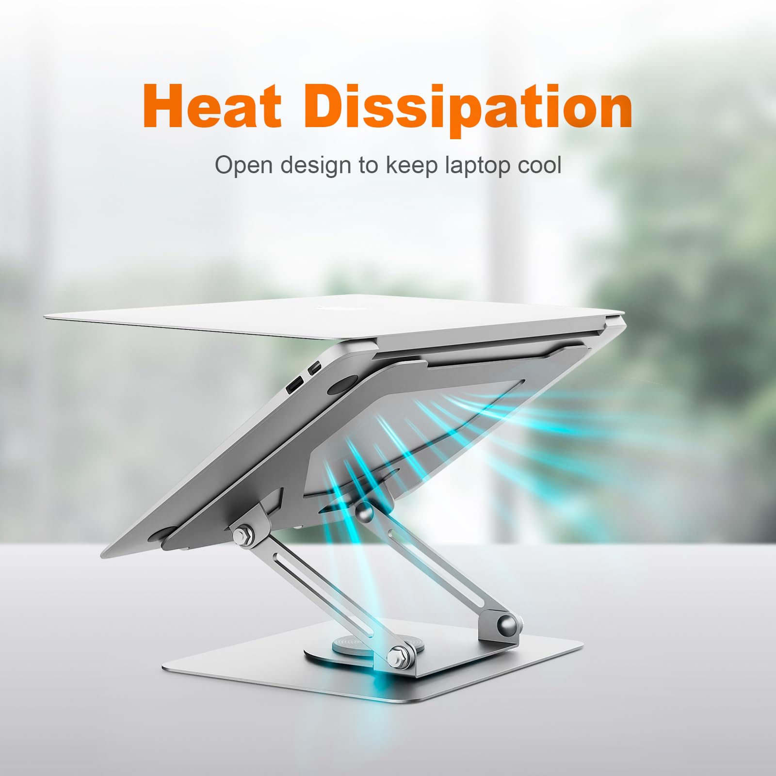 GRIFEMA Laptop Stand - 360° Swivel Base, Foldable & Adjustable Height for 11-17 Inch Laptops 5