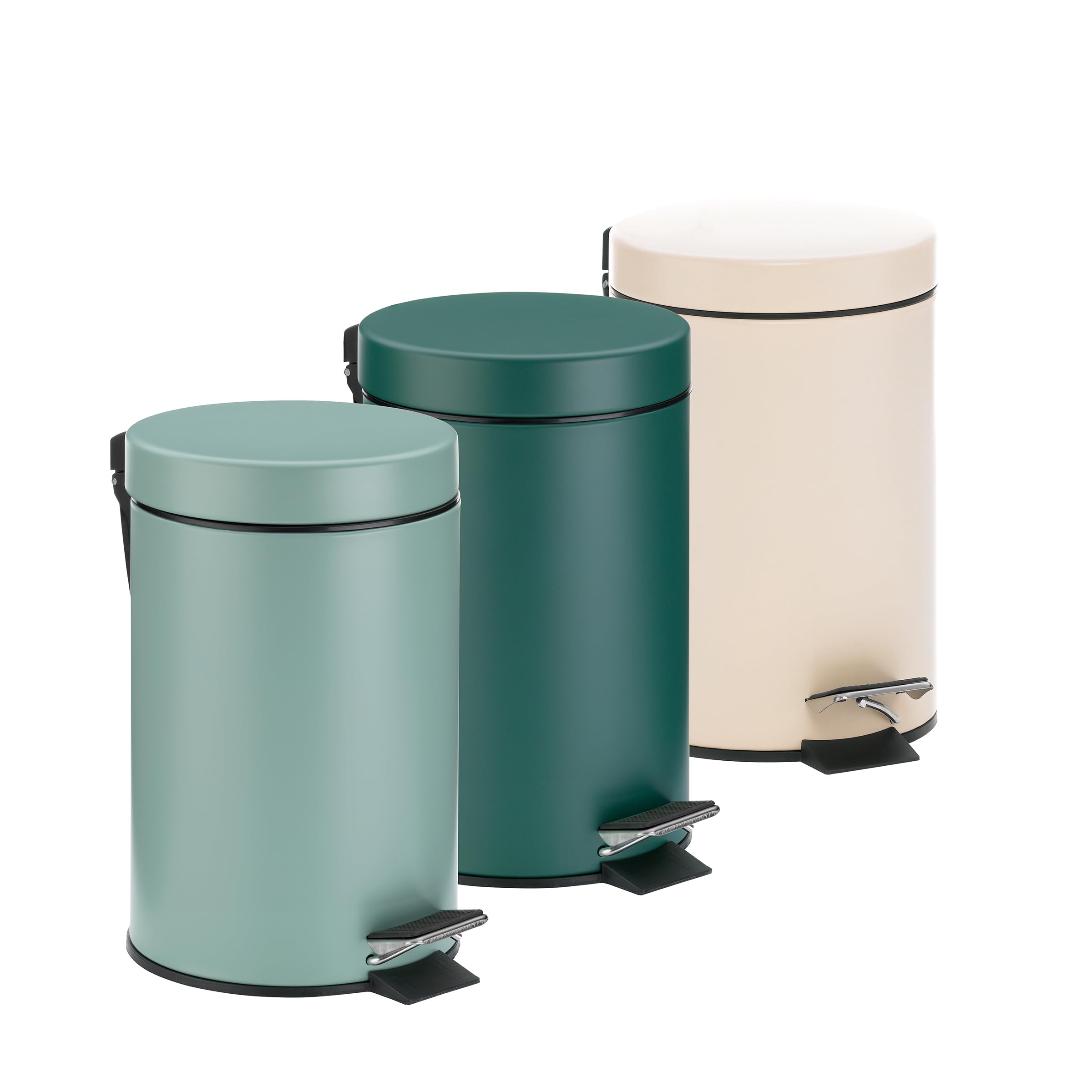 Kela MONACO Bathroom Bin - 3L Capacity, Metal Pedal Bin with Inner Bucket | Alpine Green 2