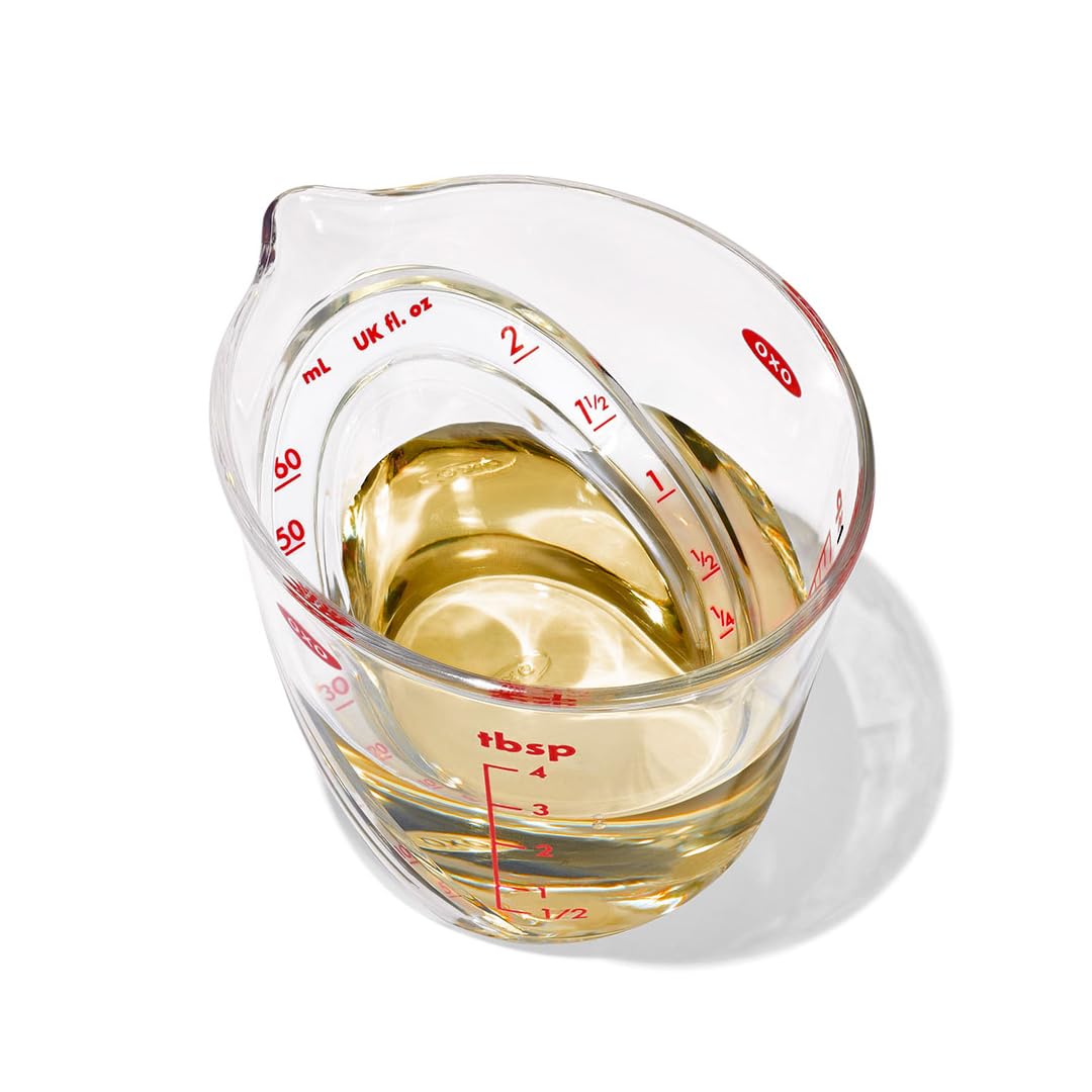 OXO Good Grips 60ml Mini Angled Measuring Jug - Read Measurements From Above | Metric & Imperial Markings 1