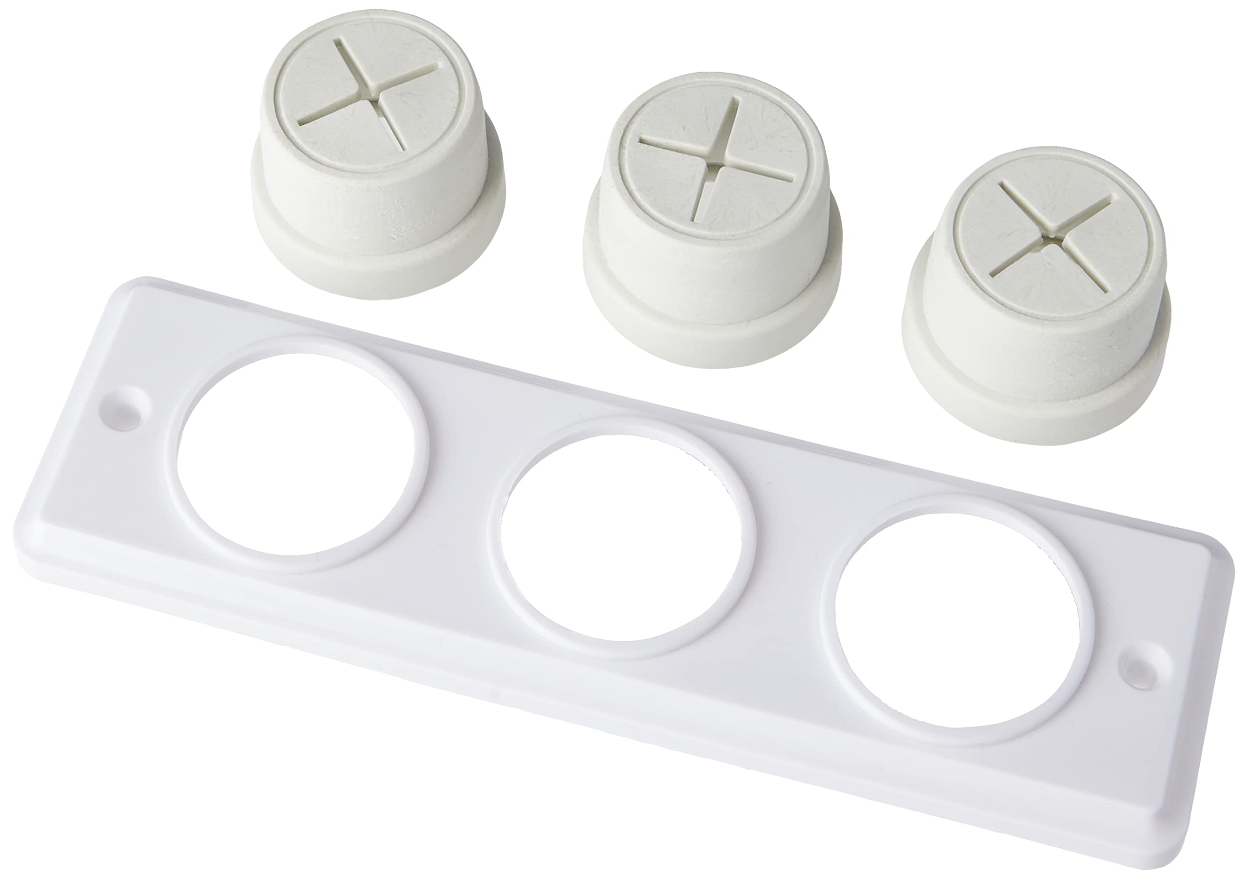 Merriway BH05865 Triple Rubber Push-In Tea Towel Holder | Screw Fix | White 3