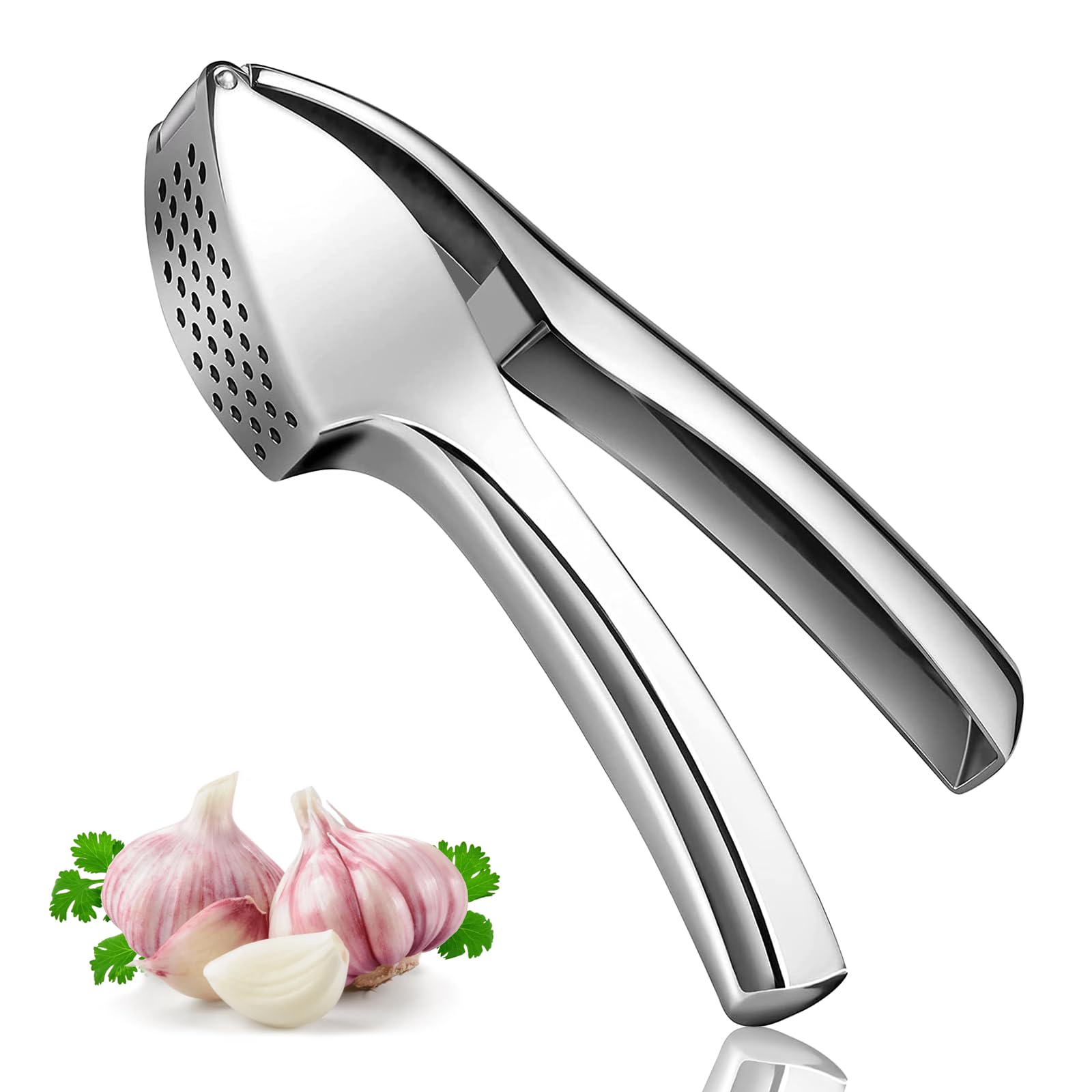 Woobroo Premium Garlic Press - Heavy Duty Stainless Steel Mincer for Garlic & Ginger | Dishwasher Safe 1