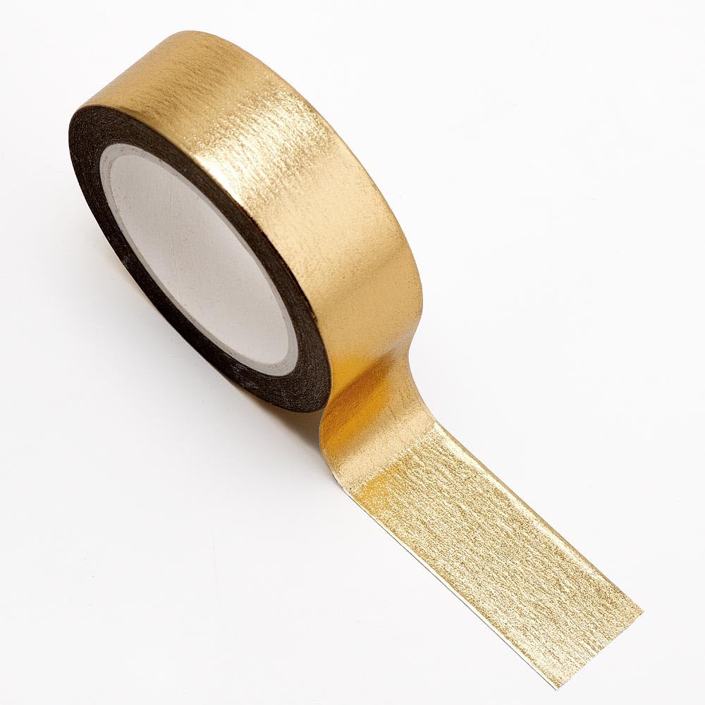 Italian Options Champagne Gold Foil Washi Tape - 15mm Wide, 10 Metre Roll | Decorative Craft Adhesive 1