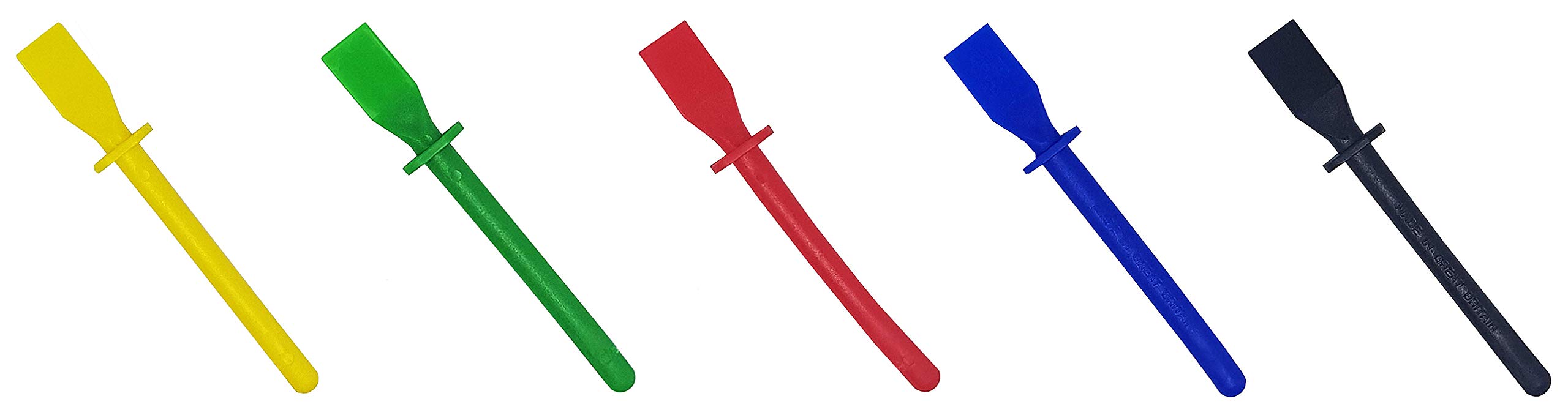 West Plastic PVA Glue Spreader Spatula Sticks - 11cm Bright Colours, Pack of 5 1