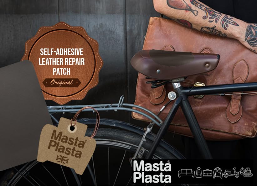 MastaPlasta Original Self-Adhesive Leather Repair Patch - Dark Brown Leather | 150cm x 10cm Strip 8