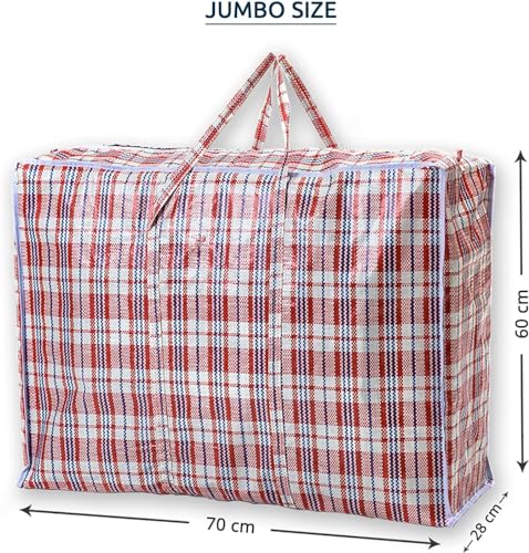 1ABOVE Jumbo Reusable Laundry Bags - 5 Pack, Waterproof, Heavy-Duty Handles & Zipper | 70x60x28cm