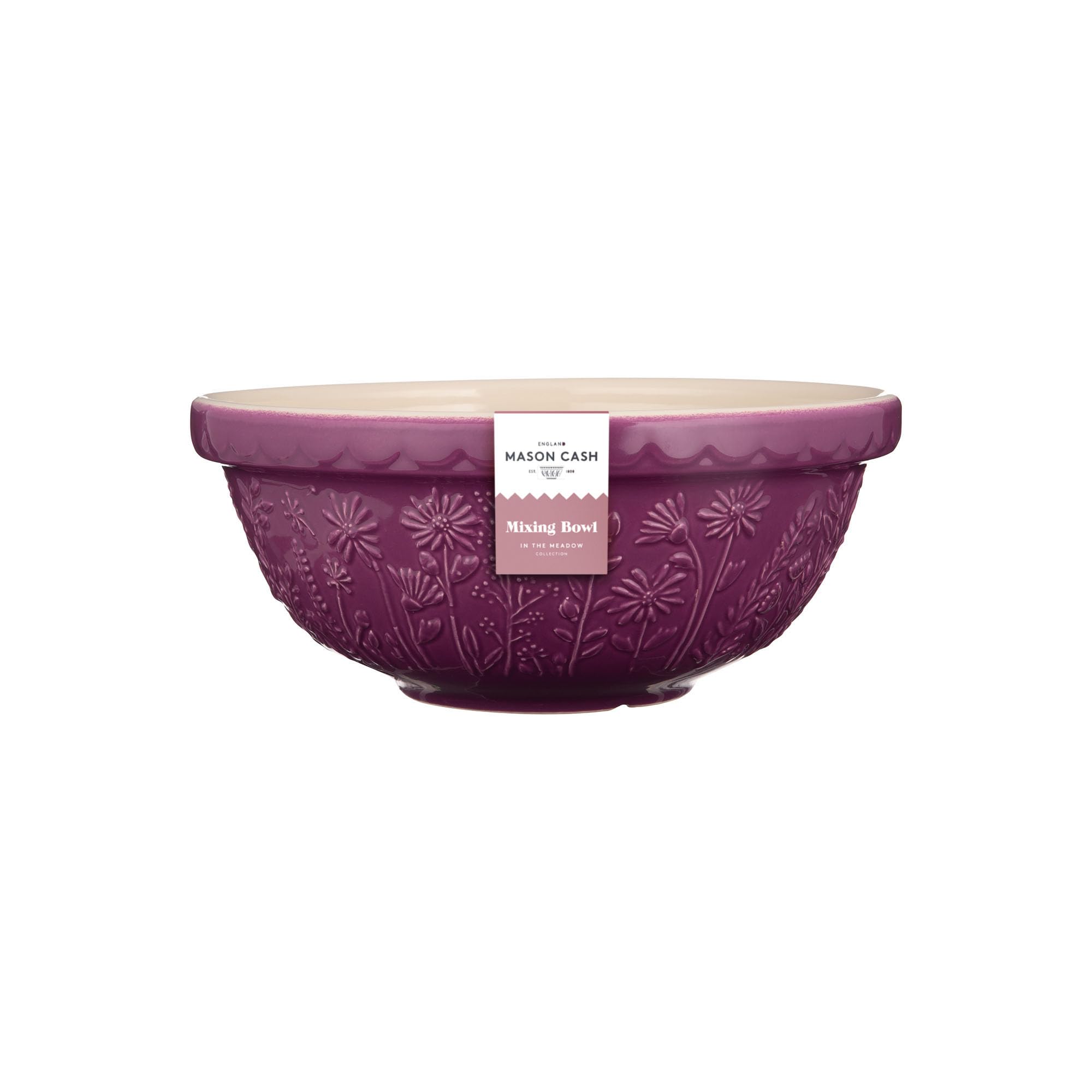 Mason Cash In The Meadow Size 18 Mixing Bowl - 2.7L Capacity | 26cm Diameter | Purple Earthenware 1