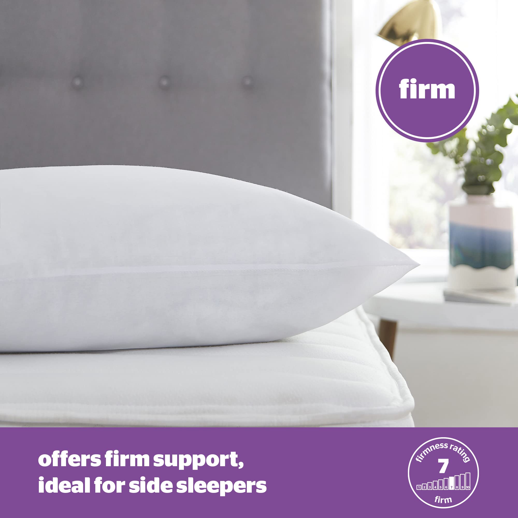 Silentnight Deep Sleep Firm Pillows - Firm Support for Side Sleepers | Pack of 2 | Microfibre 3
