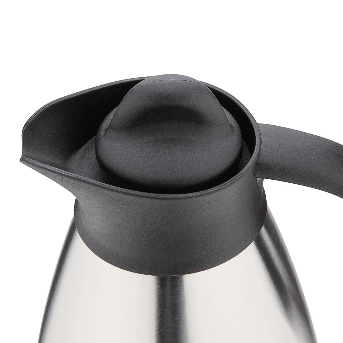 Olympia Etched Milk Vacuum Jug - 0.5L Capacity | Stainless Steel | Screw Top | Silver/Black 4