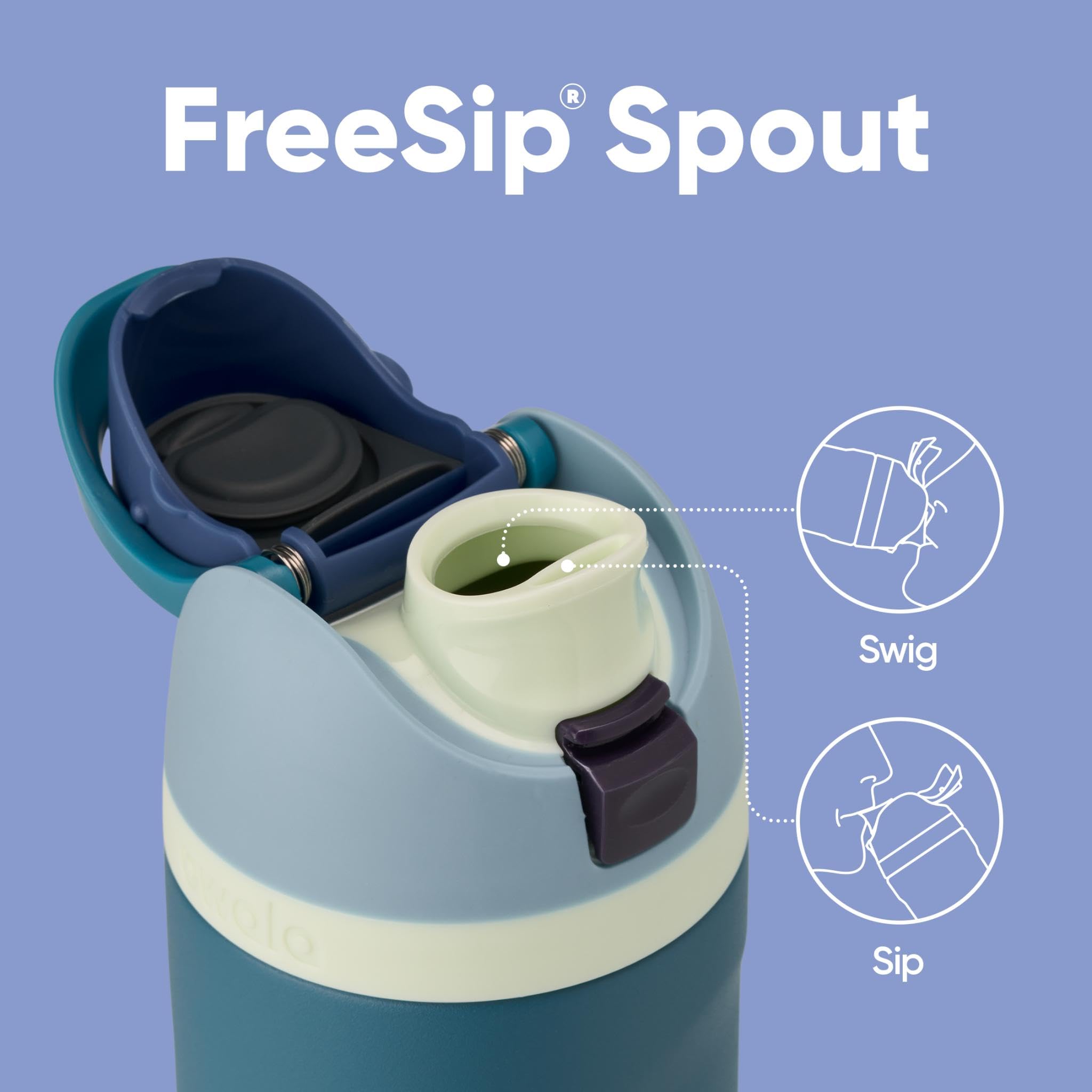 Owala FreeSip Insulated Stainless Steel Water Bottle with Straw - 710ml, Denim
