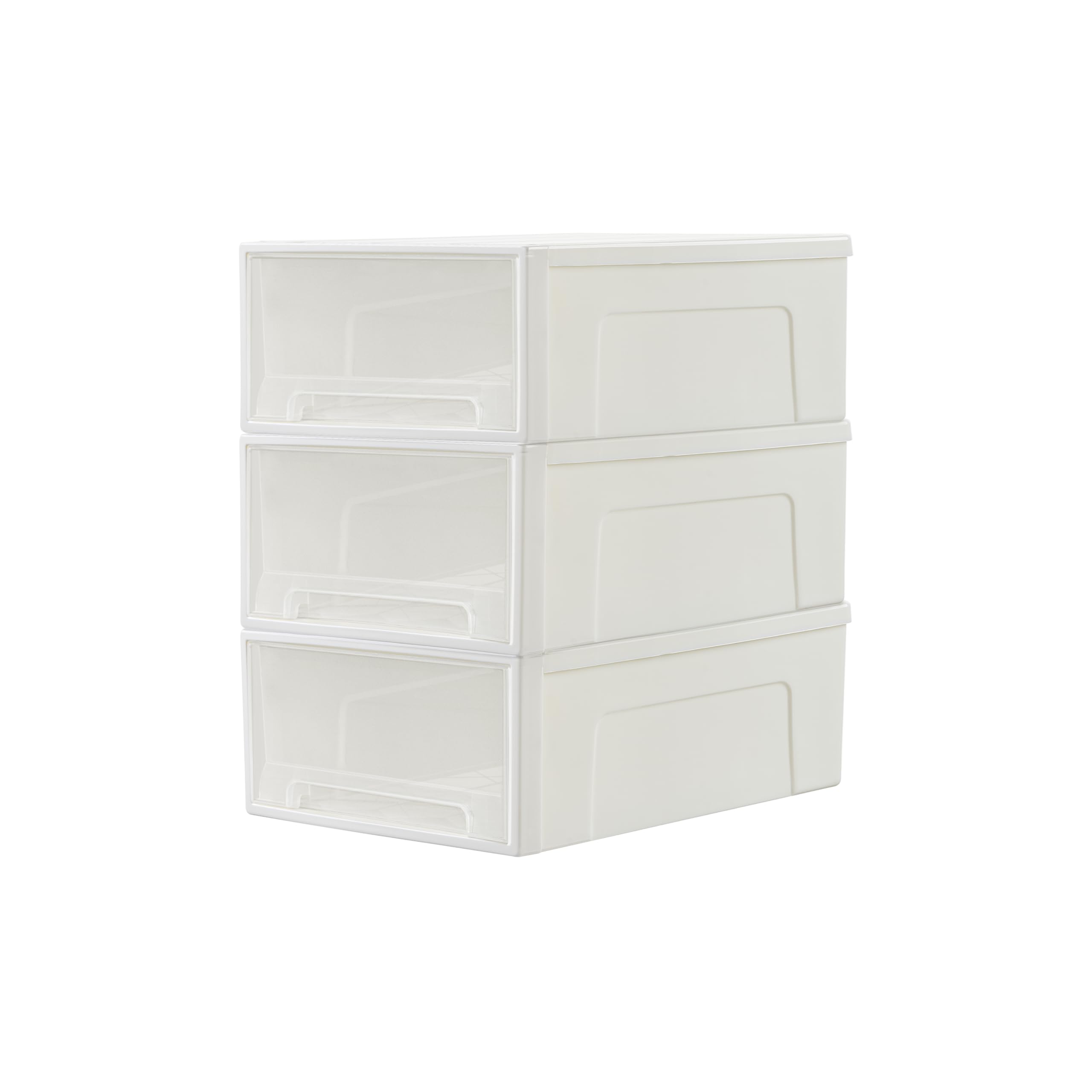 Cetomo Plastic Storage Drawers Unit - 3 Drawers, 14L Each, Clear | Stackable, Durable Polypropylene