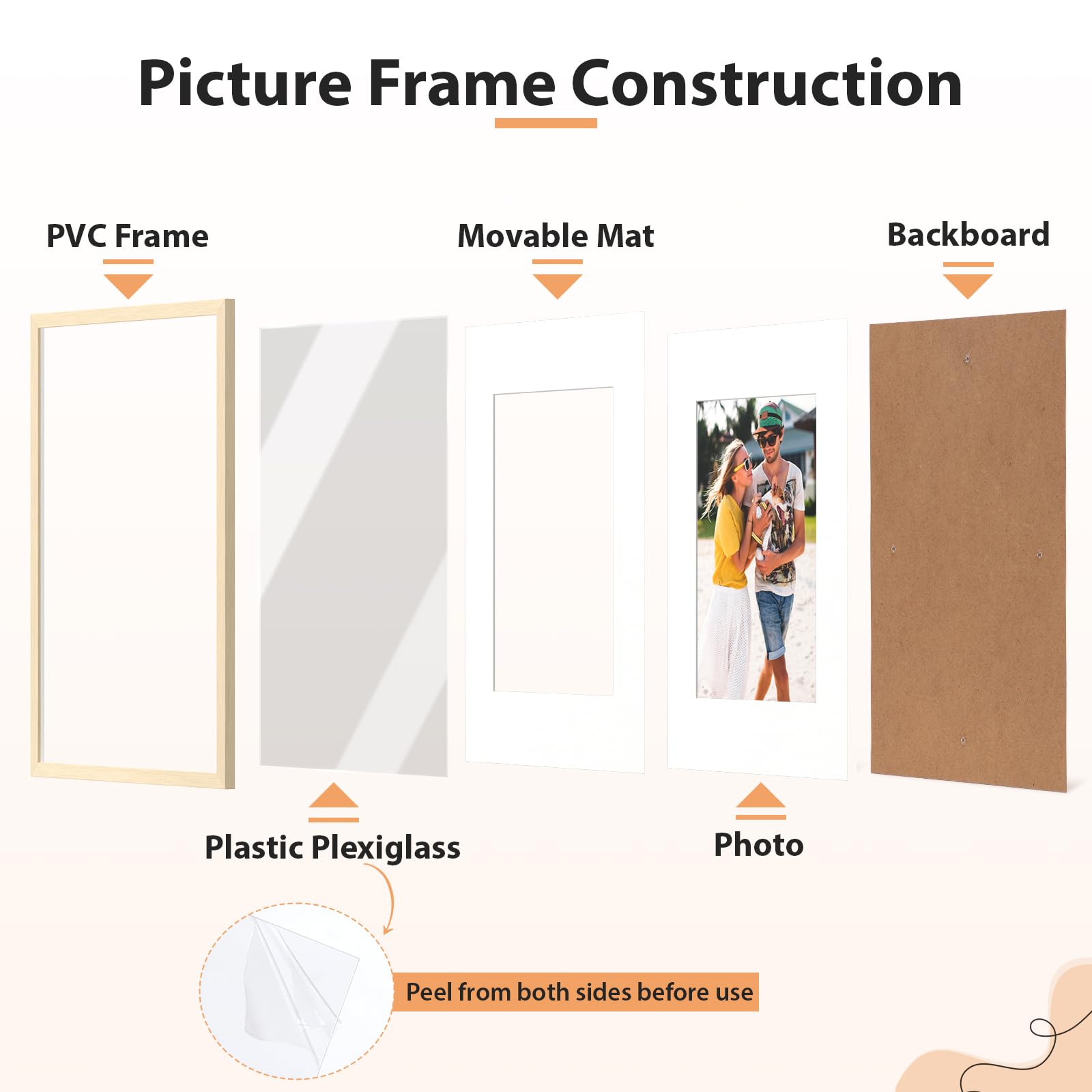 Alyvisun A4 Picture Frames (4 Pack) - Wood Grain Finish | Dual Display Sizes | Easy Installation 6