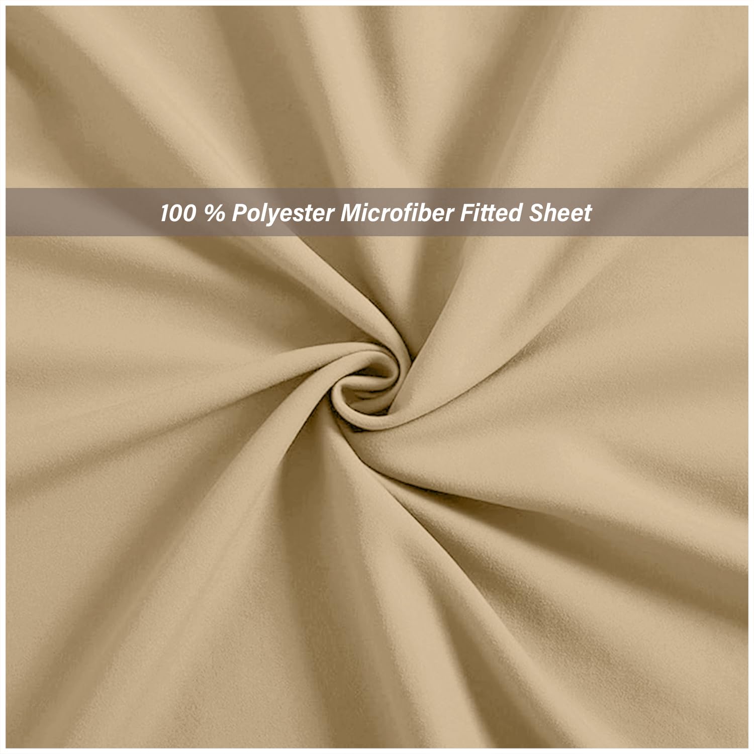 Super Dreamer 100% Polyester Beige Fitted Sheet | Single Bed (91 x 190cm) | Deep Pocket 3