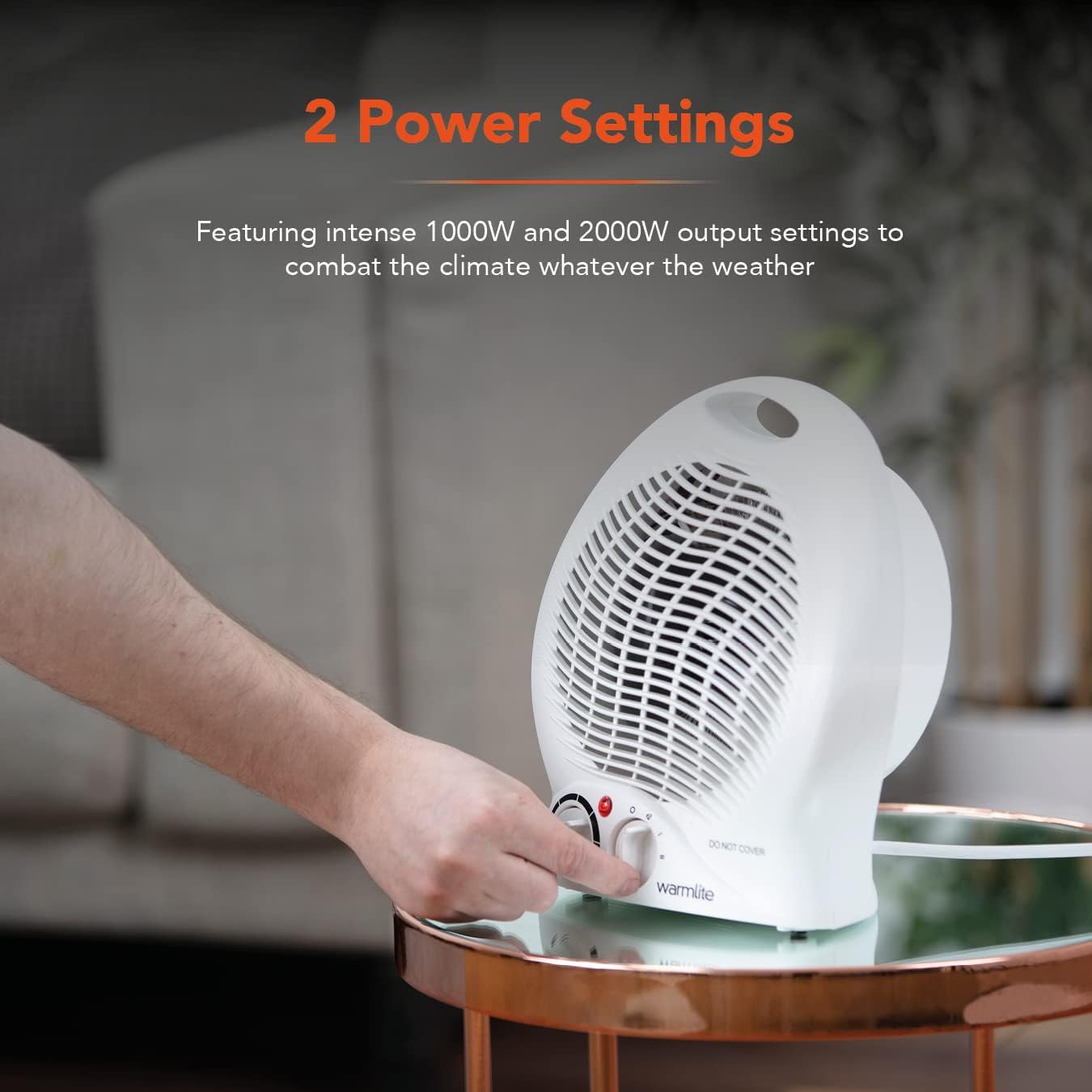 Warmlite WL44002 Portable Thermo Fan Heater - 2000W Max Power | 3 Heat Settings | Overheat Protection 4