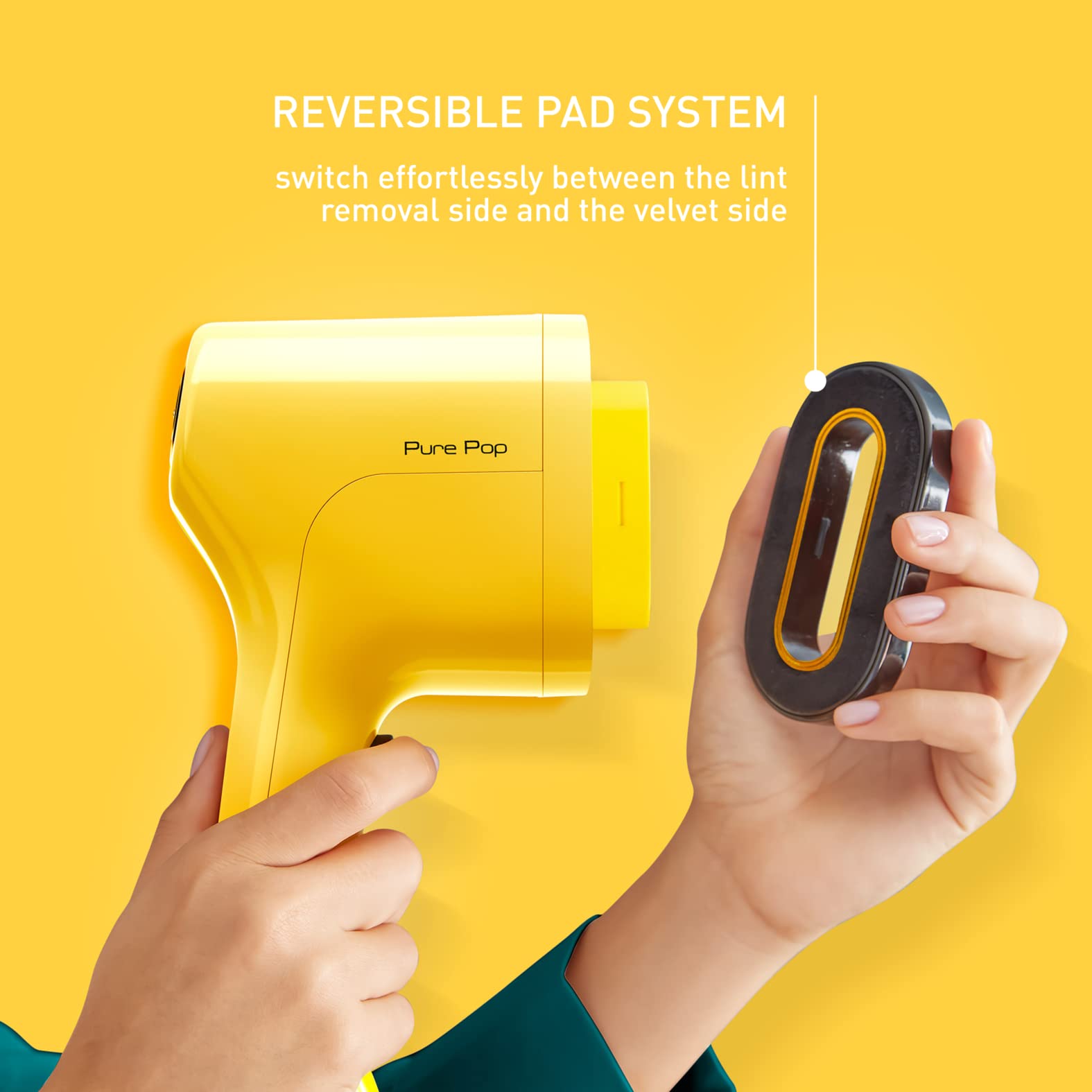 Tefal Pure Pop Slim Handheld Clothes Steamer - 15s Heat-Up | 20g/min Steam | 70ml Tank | Yellow | DT2026 3