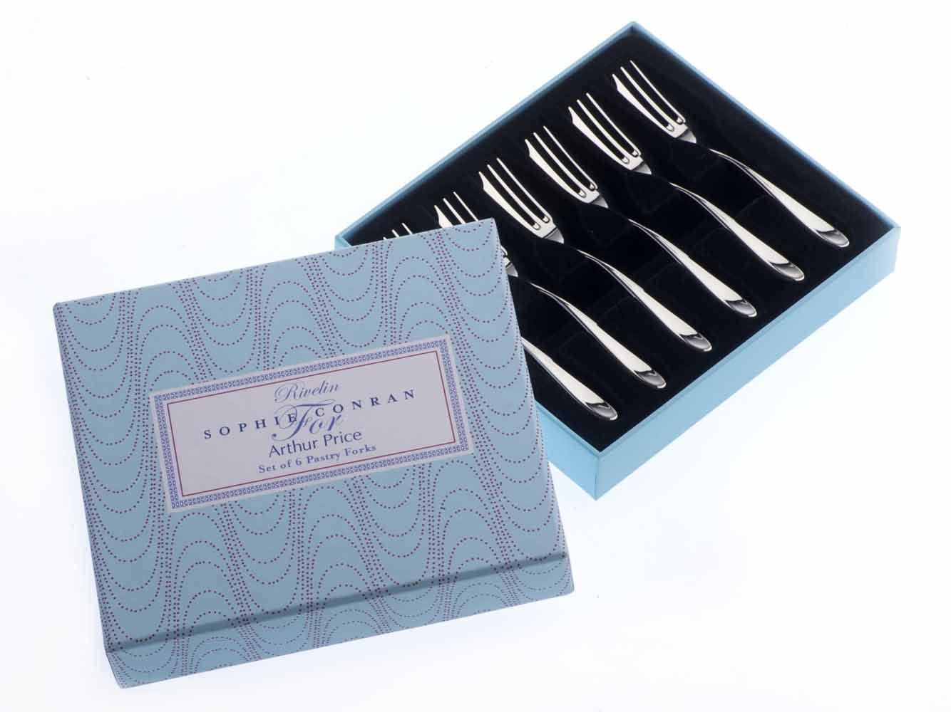 Arthur Price Sophie Conran Rivelin Dessert Forks - Set of 6 | Stainless Steel | Dishwasher Safe