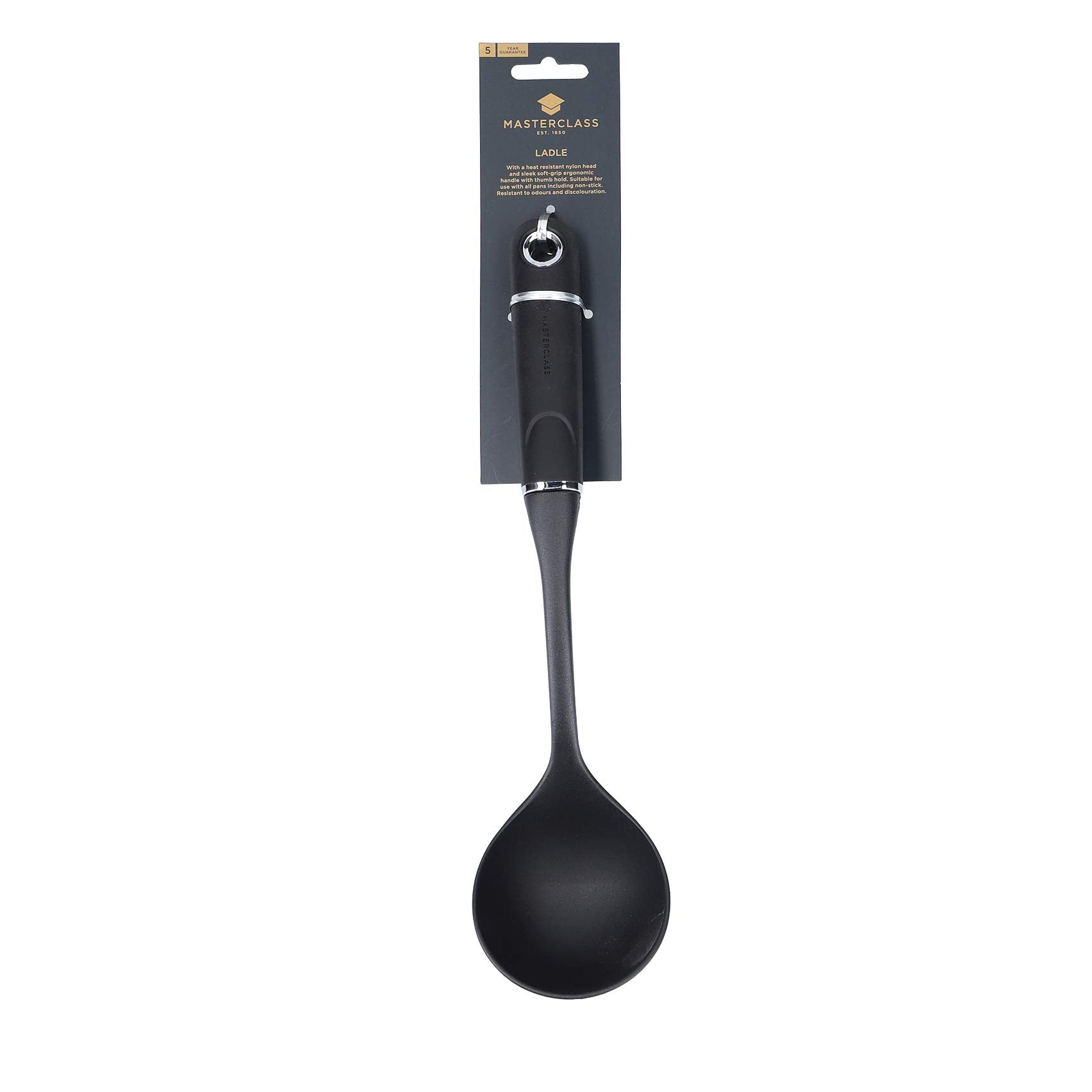 MasterClass Nylon Soup Ladle with Soft Grip Handle | 34 cm Length | Non-Stick Safe 6