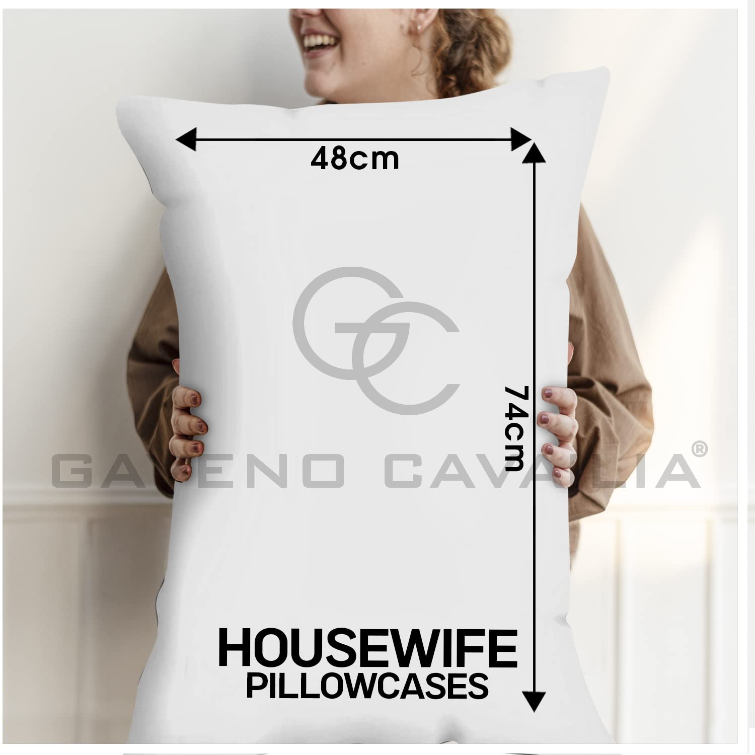 GC GAVENO CAVAILIA Housewife Pillowcases 2 Pack, White Polycotton, Breathable & Easy Care 6