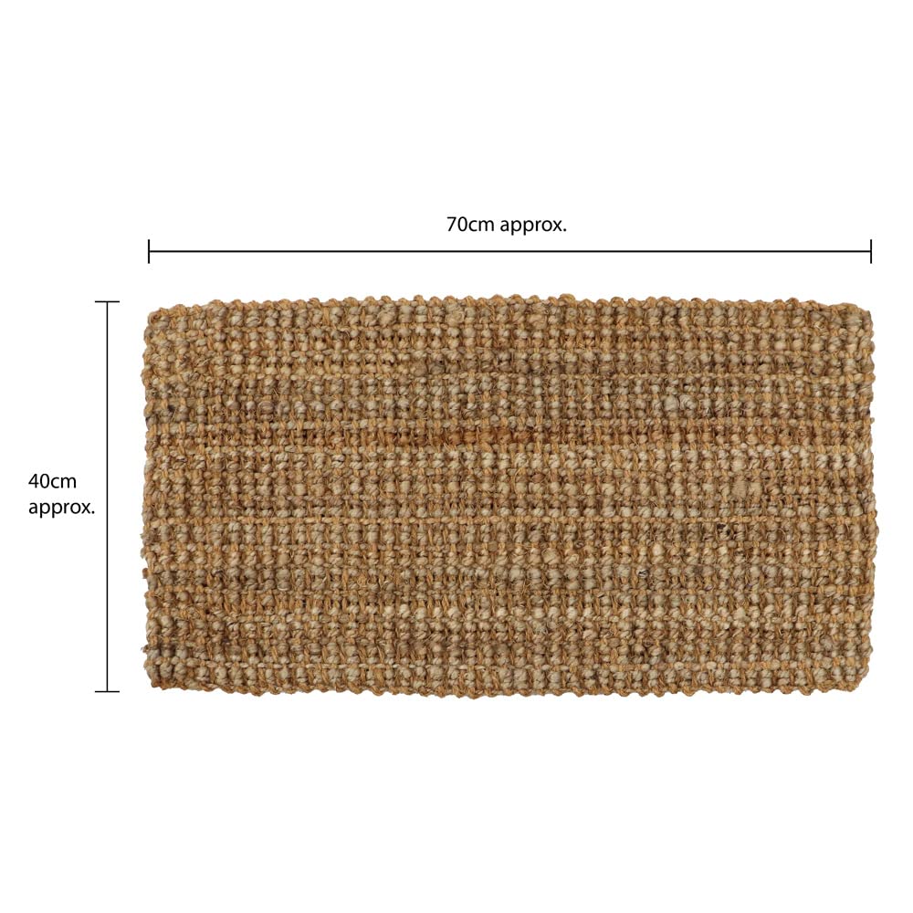 JVL Hand Spun Boucle Coir Jute Doormat - Durable & Hardwearing | 40x70cm Brown 3