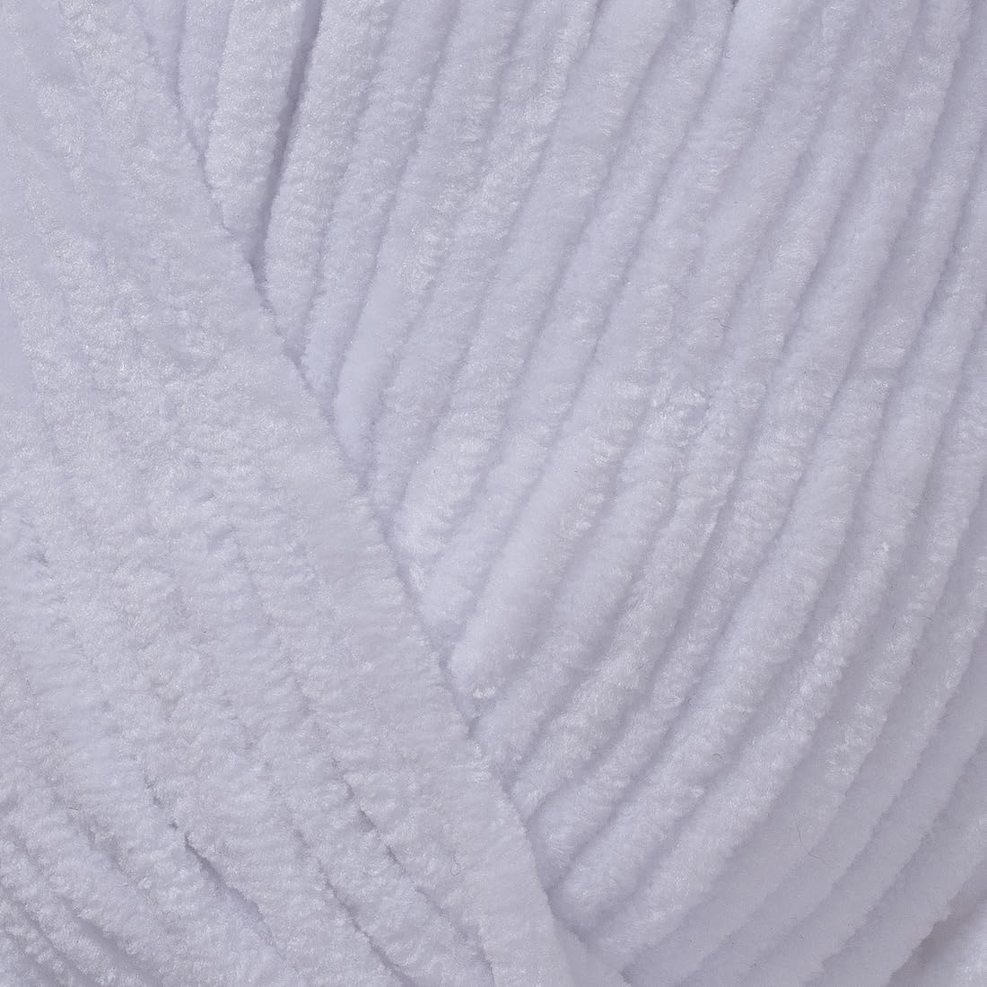 Utopia Crafts Velvet Lux Chenille Chunky Yarn - Super Soft Polyester for Knitting & Crafts | 300g White 3