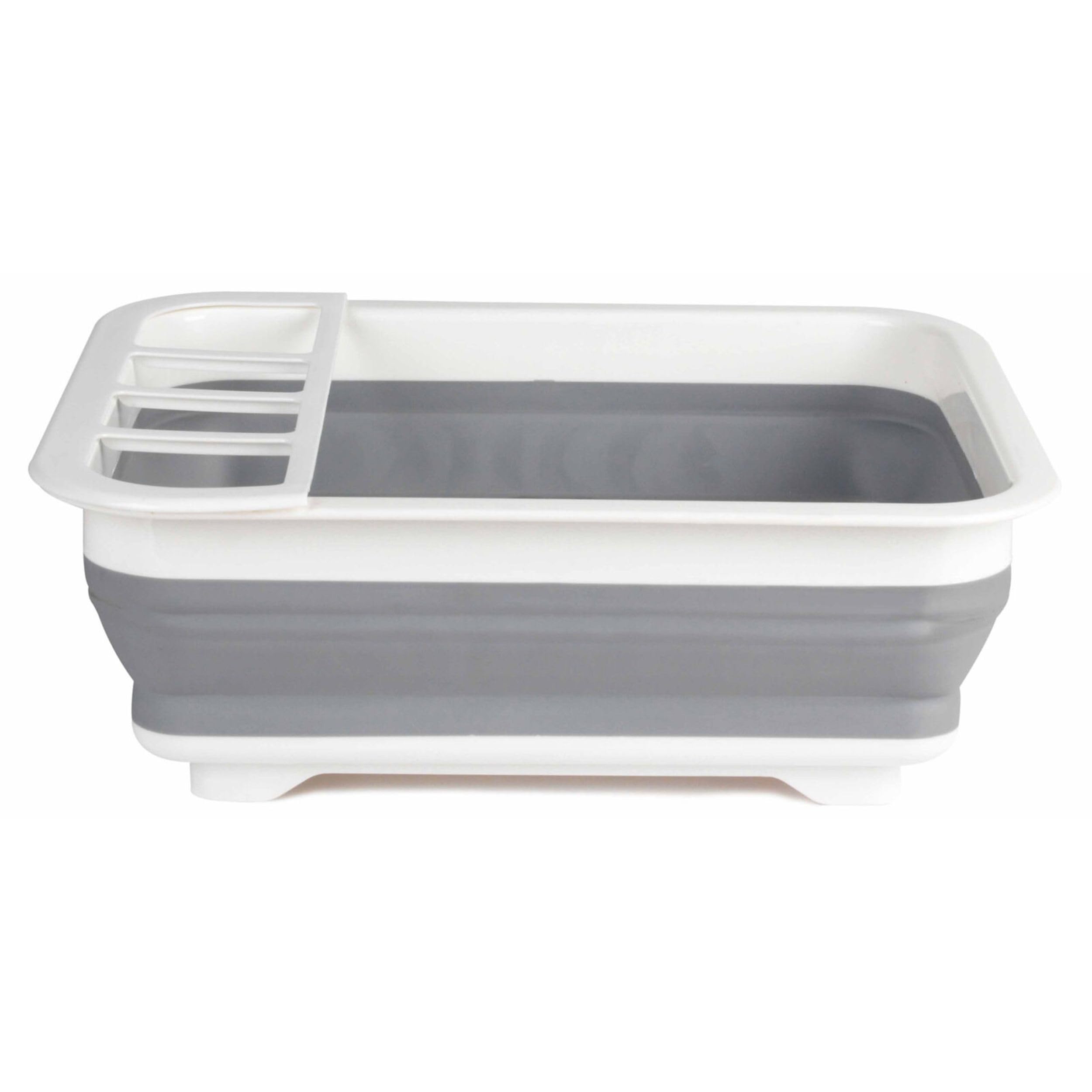 Beldray LA031051 Collapsible Dish Drainer - Foldable Plastic Sink Drying Rack with Cutlery Divider | Grey | 36.8 x 31.5 x 13 cm 7