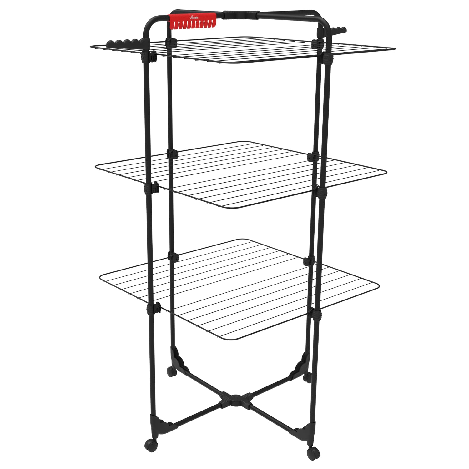 Vileda Mixer 3 Ultimate Clothes Airer - 30m Drying Space | Black Edition | Foldable 1