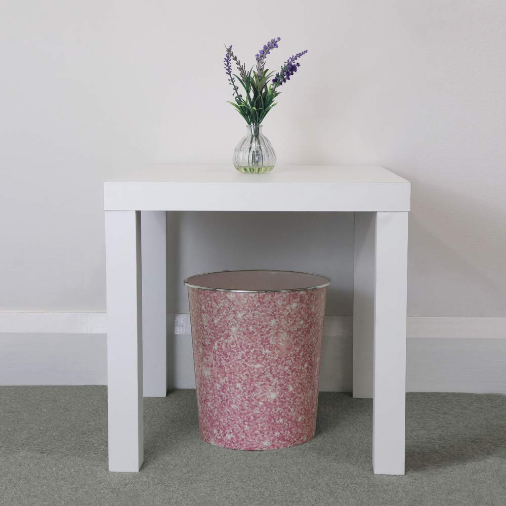 JVL Small Pink Sparkle Plastic Waste Paper Bin | Durable | 24.5cm x 26.5cm 4