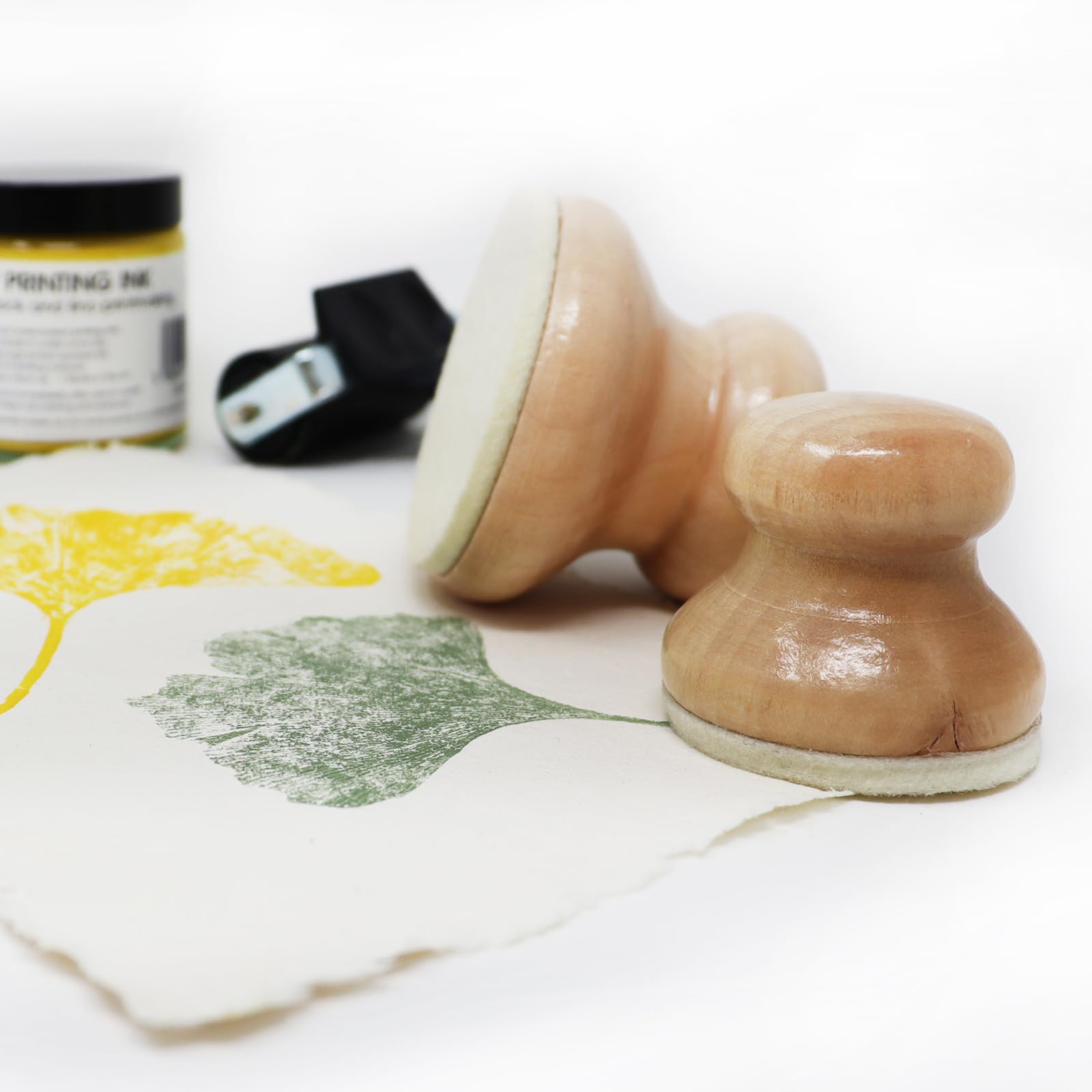 Artway Wooden Handheld Printmaking Baren - 70mm Diameter | Solid Wood | Felt Base 6