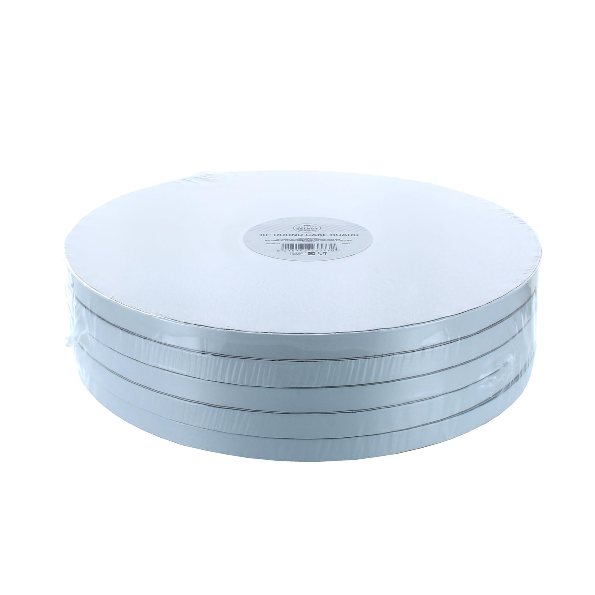 Culpitt Select 10 inch Round White Cake Boards - 12mm Thick, Pack of 5 4