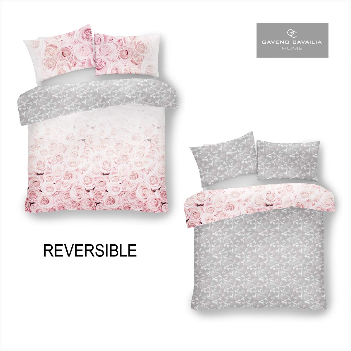 GC GAVENO CAVAILIA Bellerose Peony Flowers Double Duvet Set Pink Polycotton 3 Piece 2