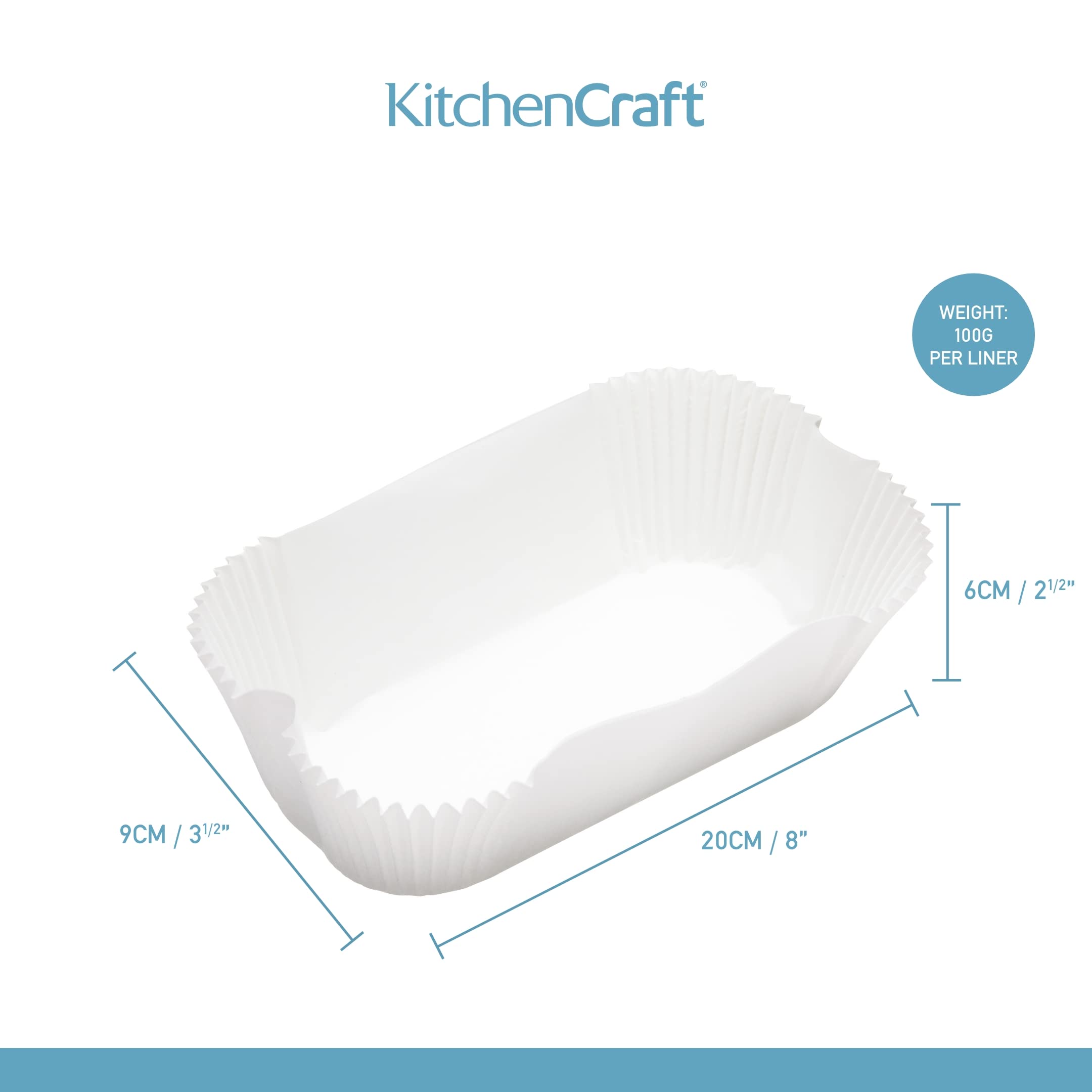 KitchenCraft Non-Stick Loaf Tin Liners - Pack of 40 | Fits 2lb Tins | Heatproof to 250°C 3