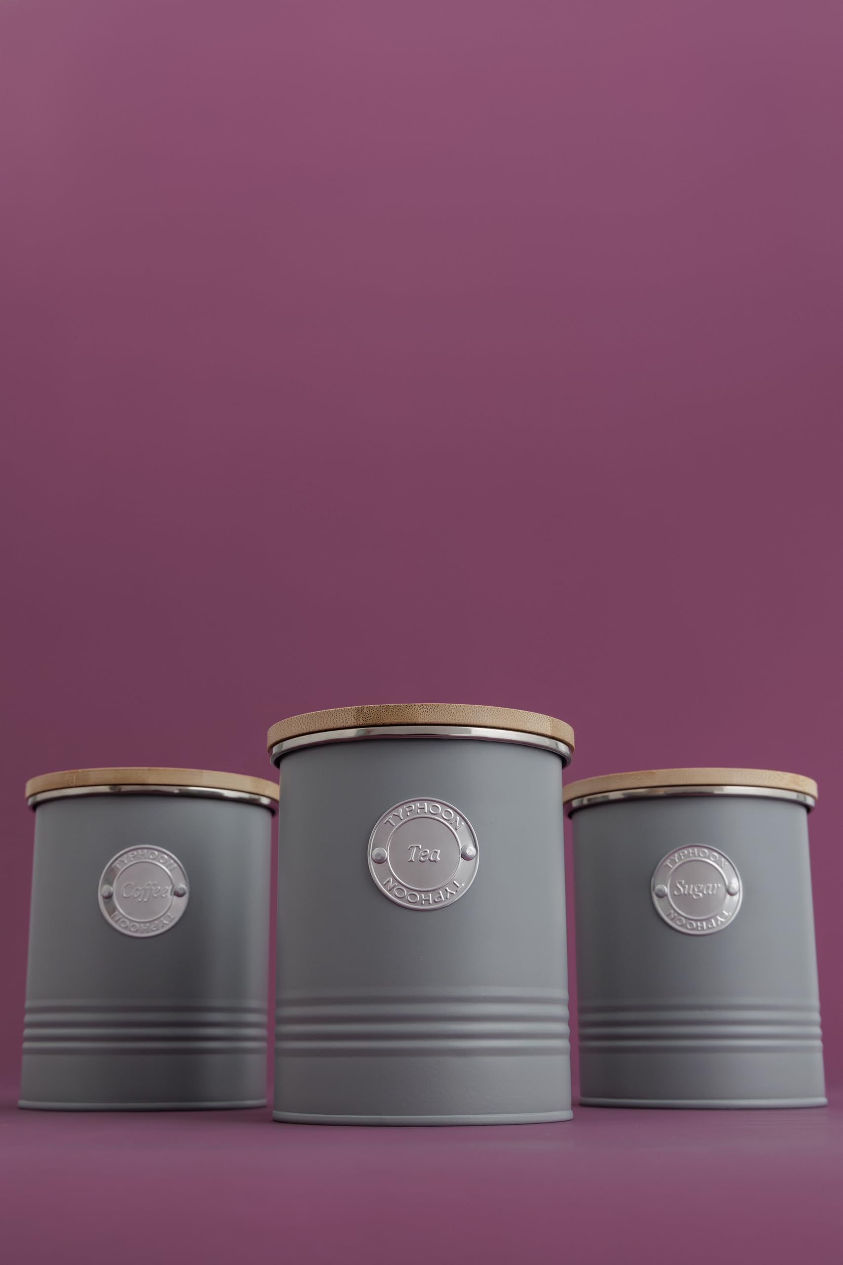 Typhoon Living Tea Storage Canister - 1 Litre Capacity | Carbon Steel & Bamboo Lid 8