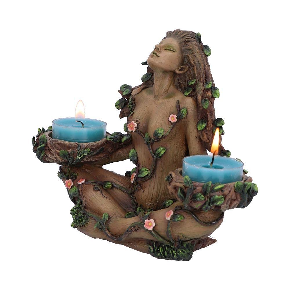 Nemesis Now Balance of Nature Female Tree Spirit Tealight Holder | Brown Resin | 19cm 2