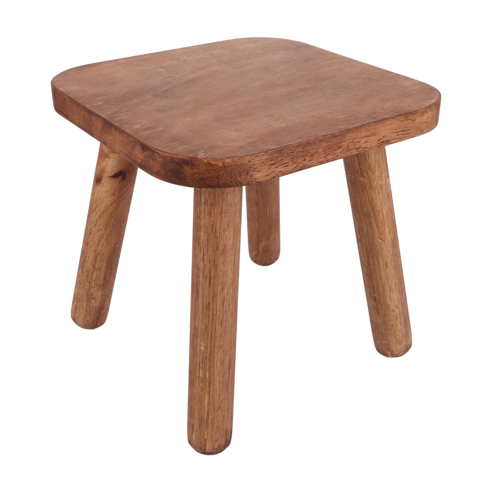 ASelected Solid Wood Stool - 24cm Square, Minimalist Style, 85kg Capacity