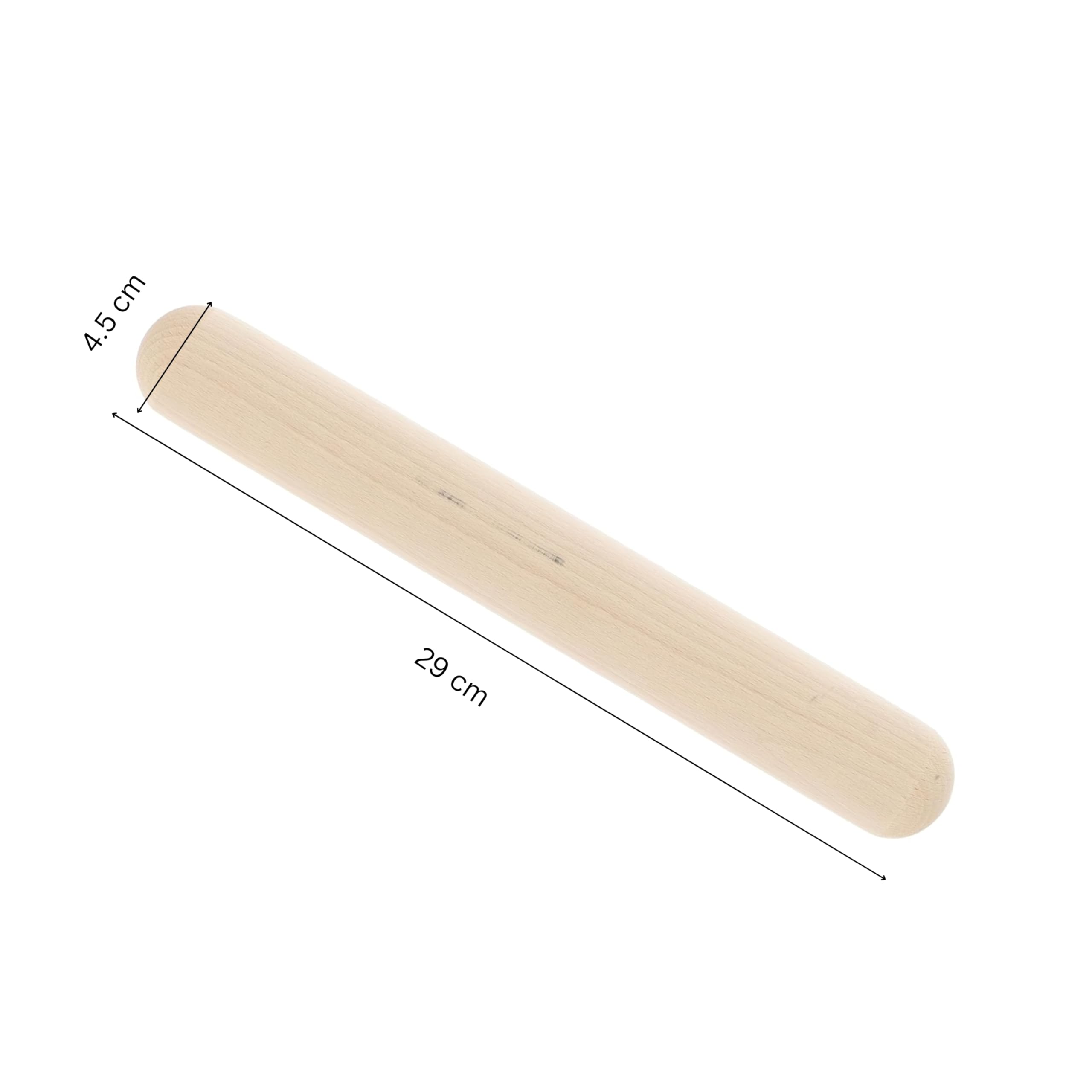 Chef Aid Wooden Rolling Pin - Traditional Design | 30cm Size | Multi-Purpose Dough Tool 5
