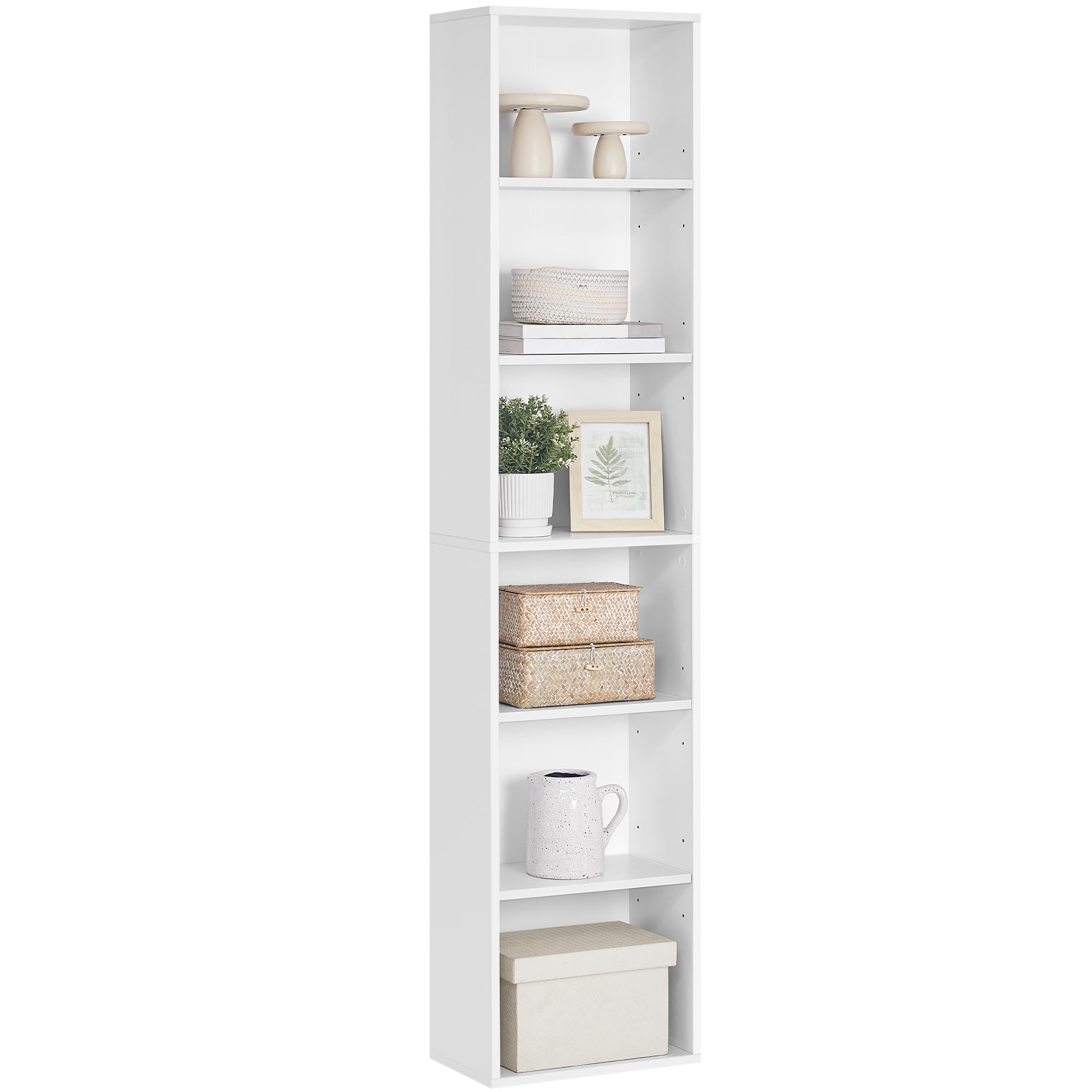 VASAGLE 6-Tier Open Storage Bookcase | Cloud White Engineered Wood | 40 x 178.5 cm 1