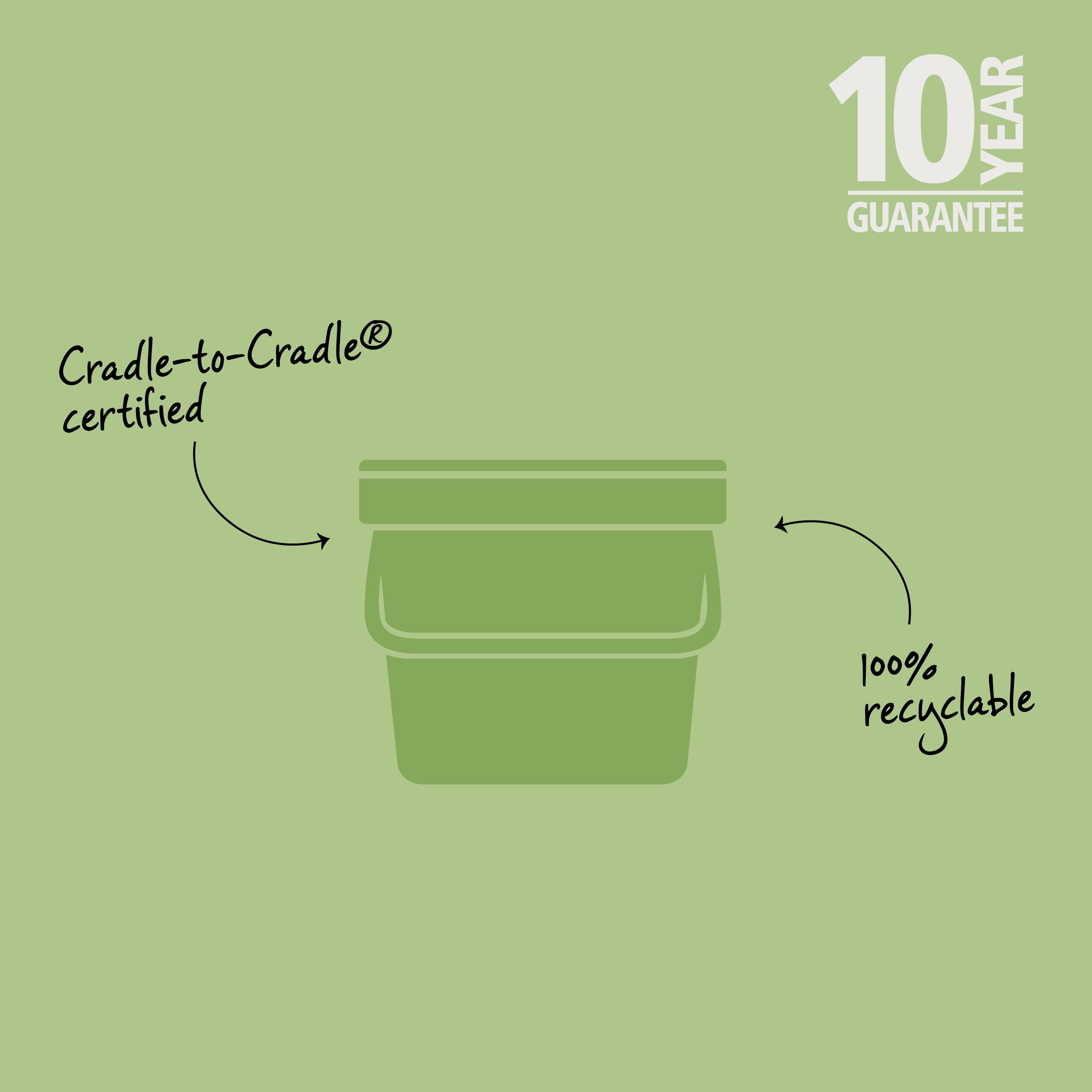 Brabantia Sort & Go Food Waste Bin - 6L Capacity | Space-Efficient Plastic Compost Caddy | Grey 7