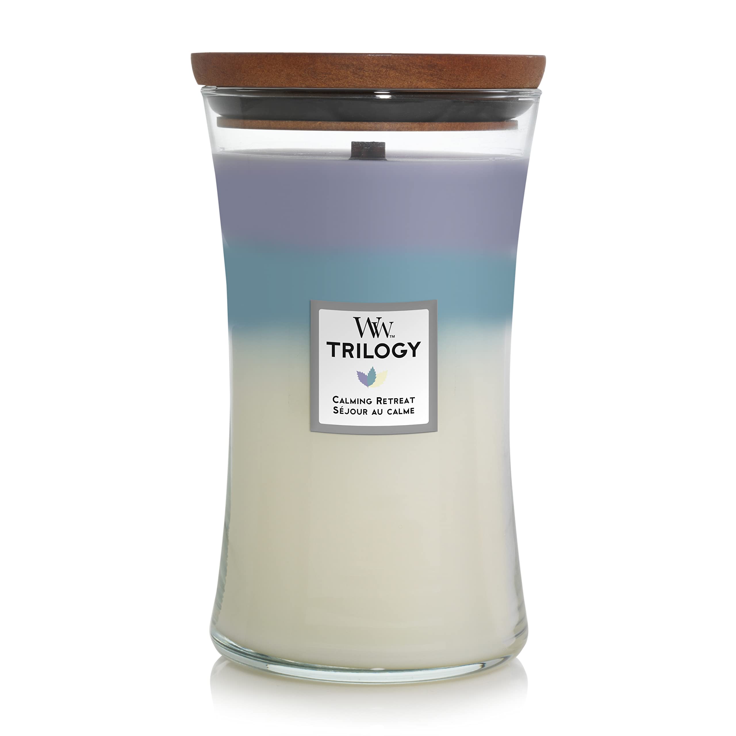 WoodWick Large Hourglass Trilogy Scented Candle - Calming Retreat | Crackling Wooden Wick