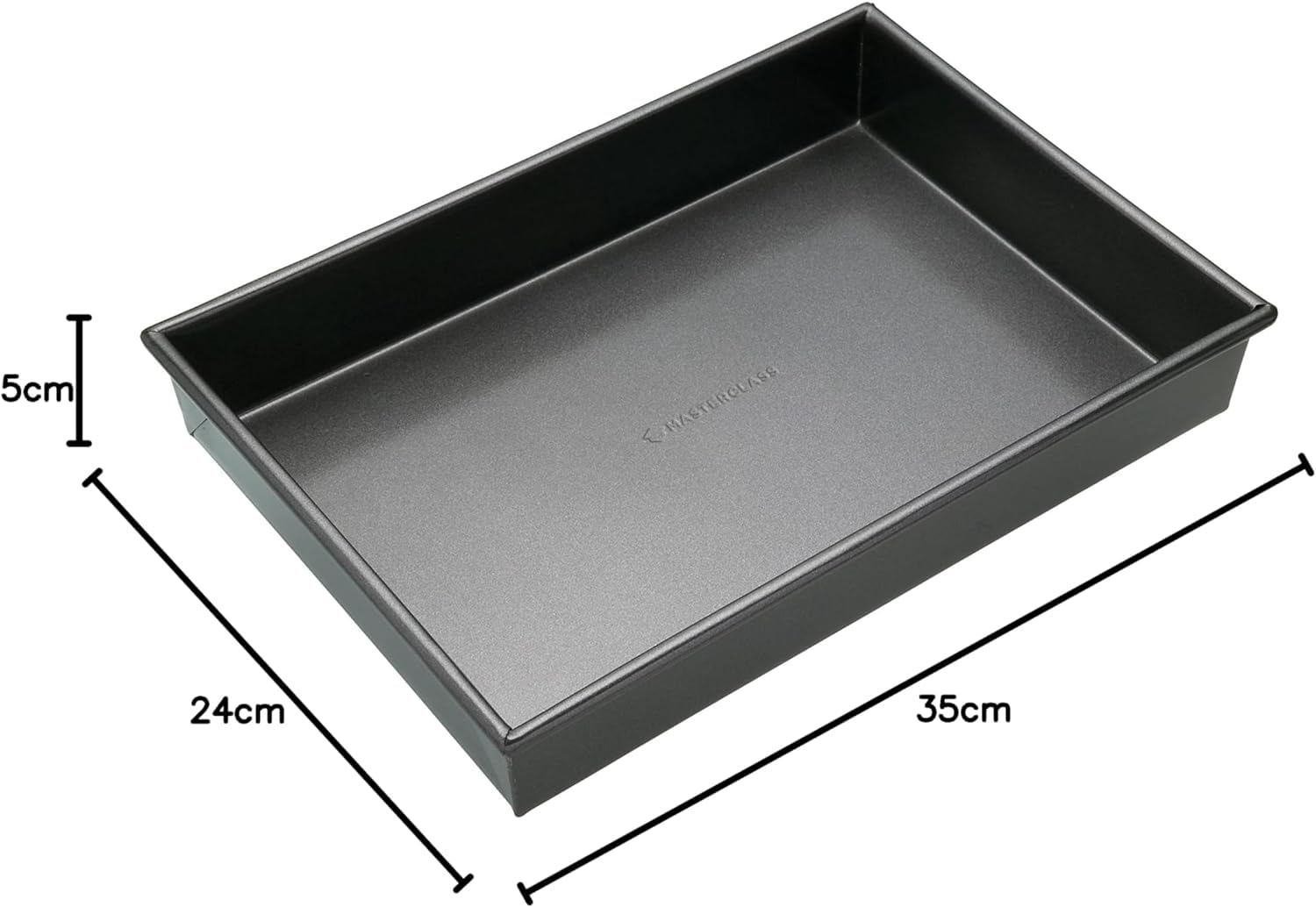 MasterClass Carbon Steel Deep Rectangular Cake Tin - 35 x 24 cm | PFOA Free Non-Stick | Grey 3