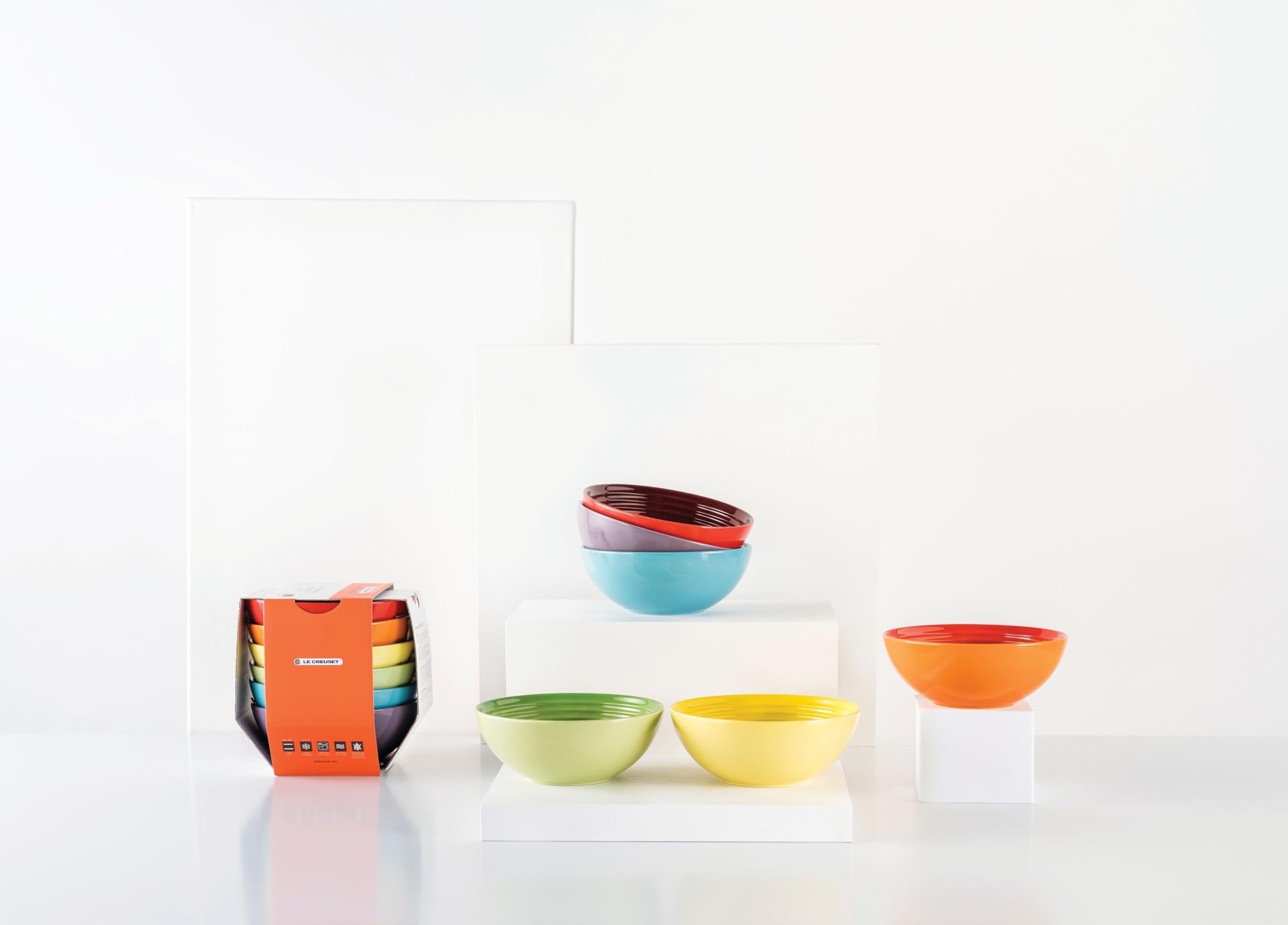 Le Creuset Stoneware Cereal Bowl Set - 6 Pieces, 650 ml Capacity, Rainbow Colors 3