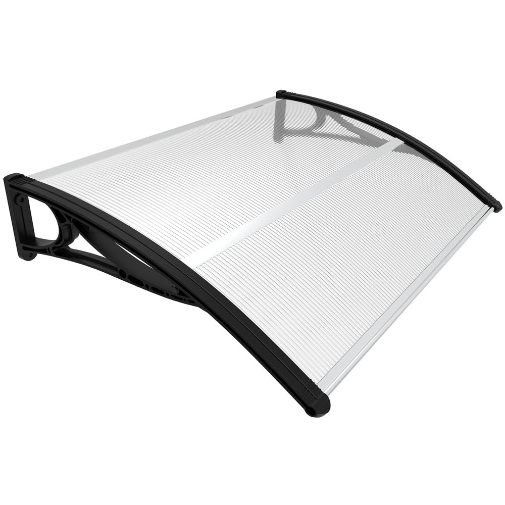 VOUNOT Door Canopy Awning - 120 x 80 cm Polycarbonate & Aluminum Shelter | Rust-Free 1