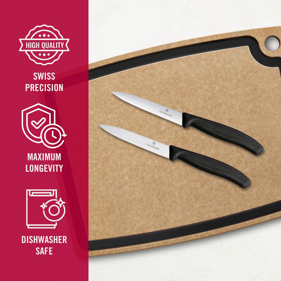 Victorinox Swiss Classic Tomato and Paring Knife Set - 2-Piece, Extra Sharp Blade, Black 4