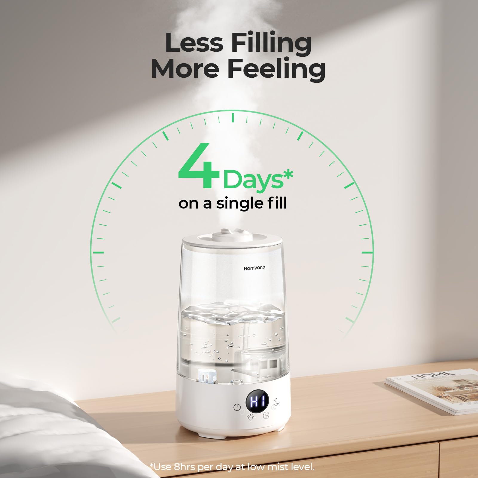 Homvana H101 3.6L Cool Mist Humidifier - 34 Hr Runtime | Aroma Diffuser | Quiet Operation 4